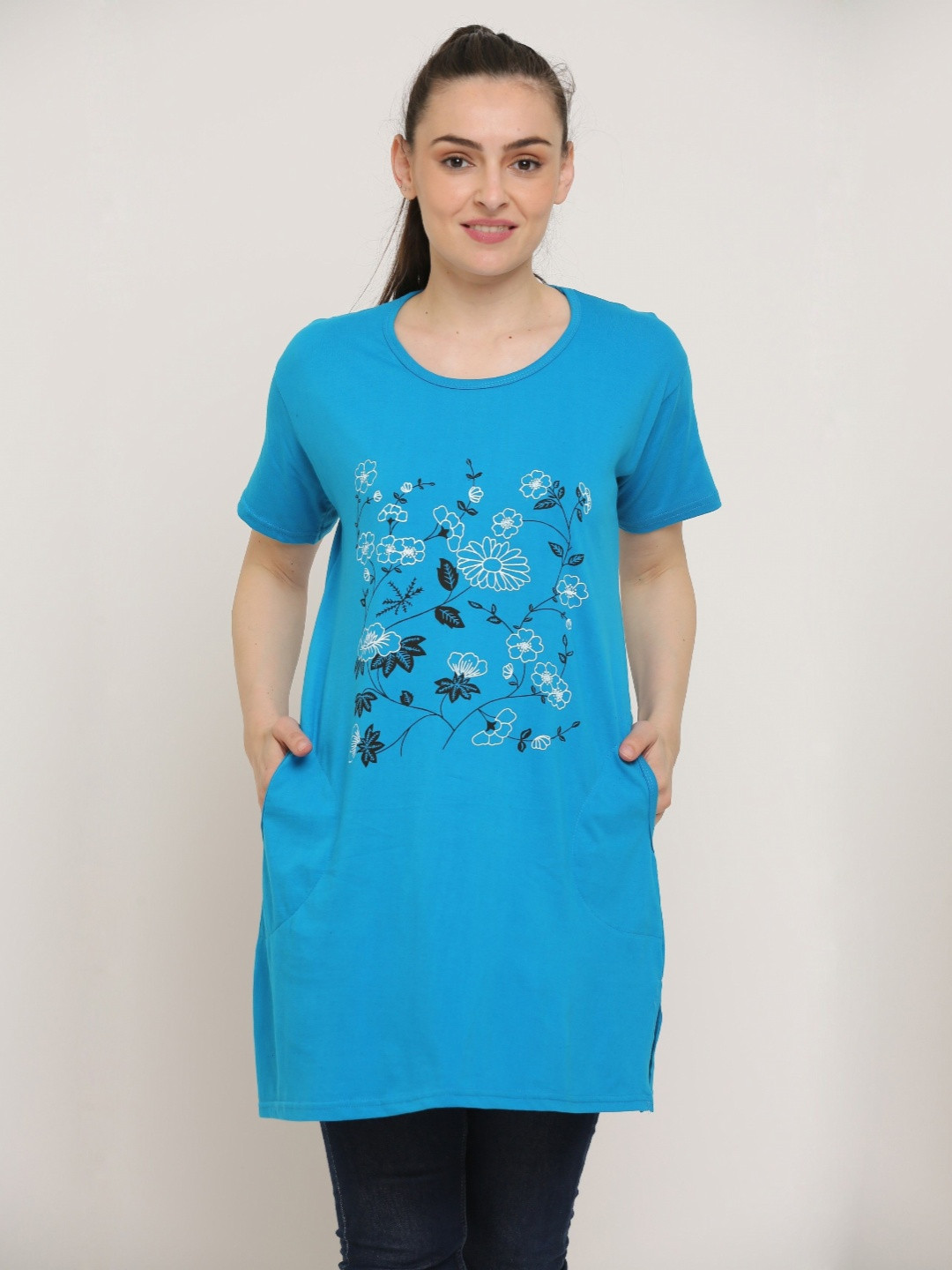 DDASPRATION Women Floral Printed T-shirt
