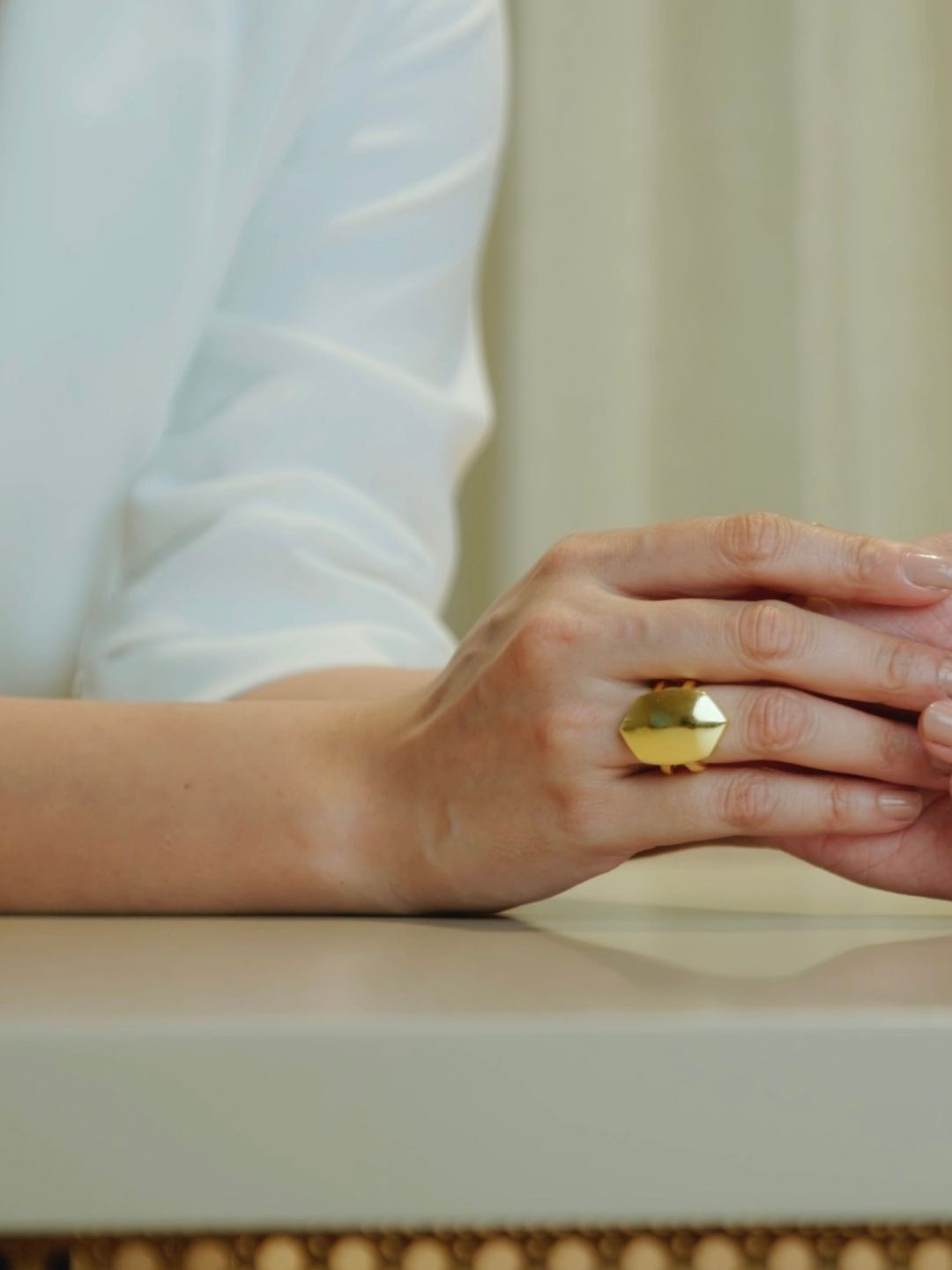 House of Pehr Gold Plated Hexogon Finger Ring