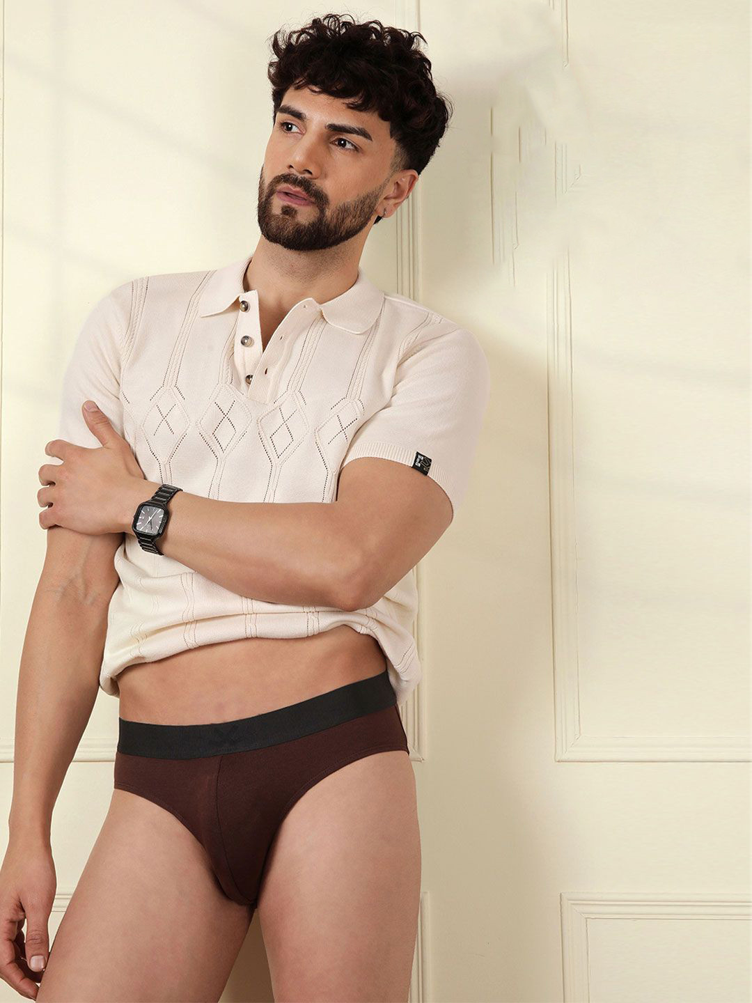 WROGN Pack Of 2 Printed Cotton Basic Briefs WUBF2010