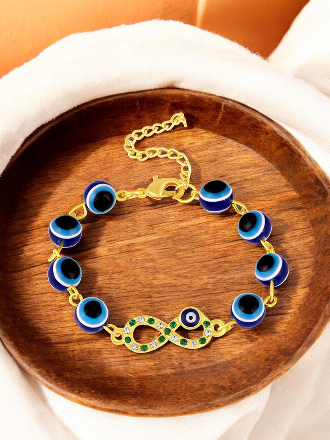 Mahi Infinity Evil Eye Adjustable Bracelet