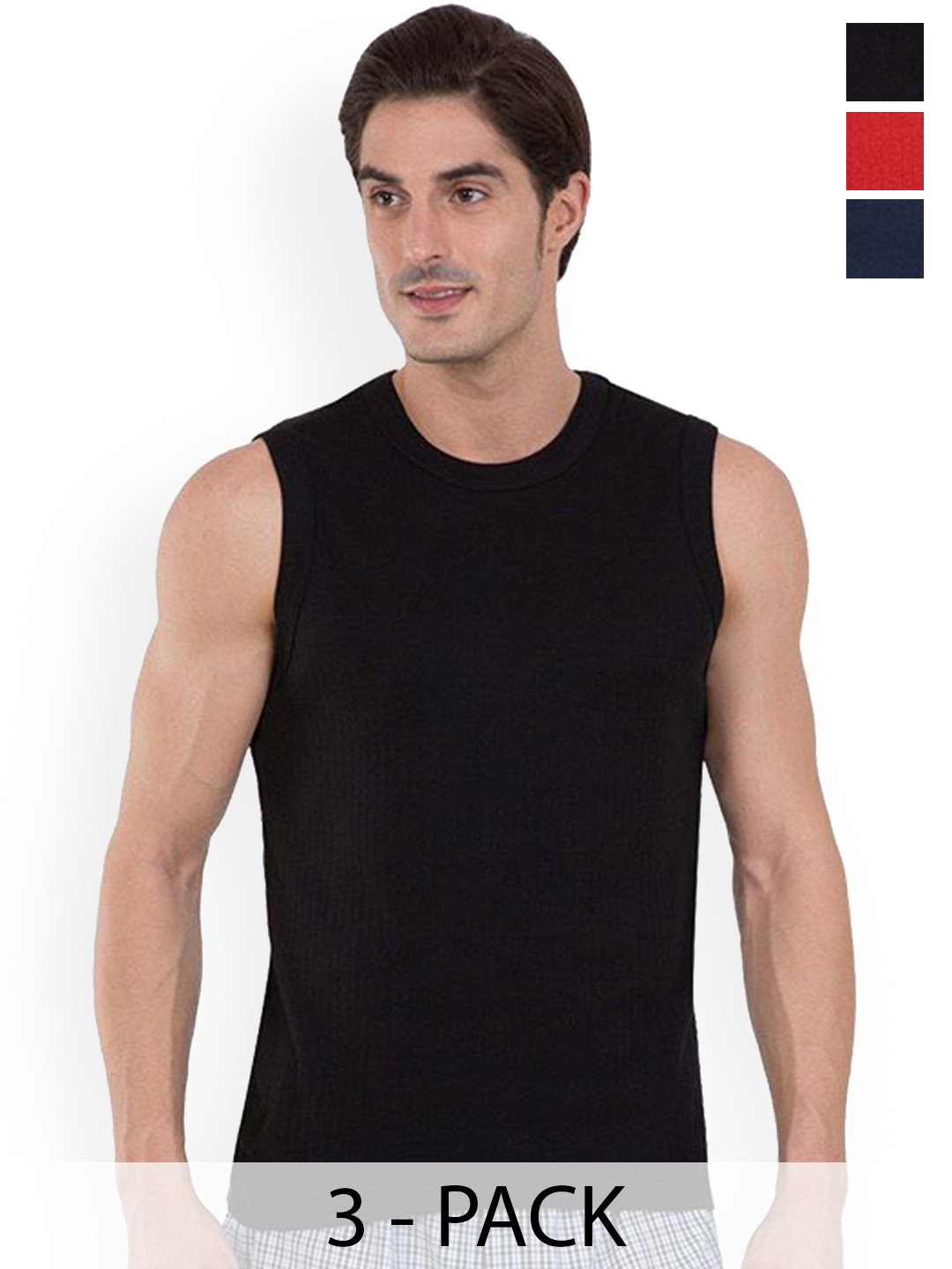 Colors by Rupa Frontline Men Pack Of 3 Pure Cotton Gym Innerwear Vests