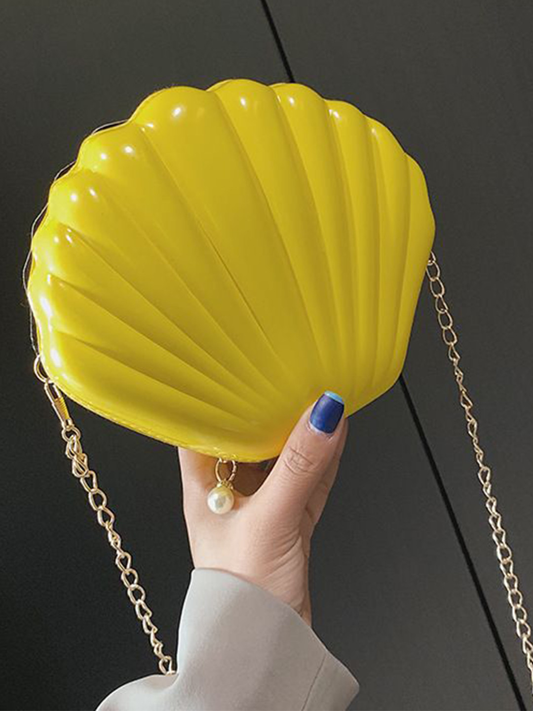 CORSICA Textured Half Moon Clutch With Shoulder Strap