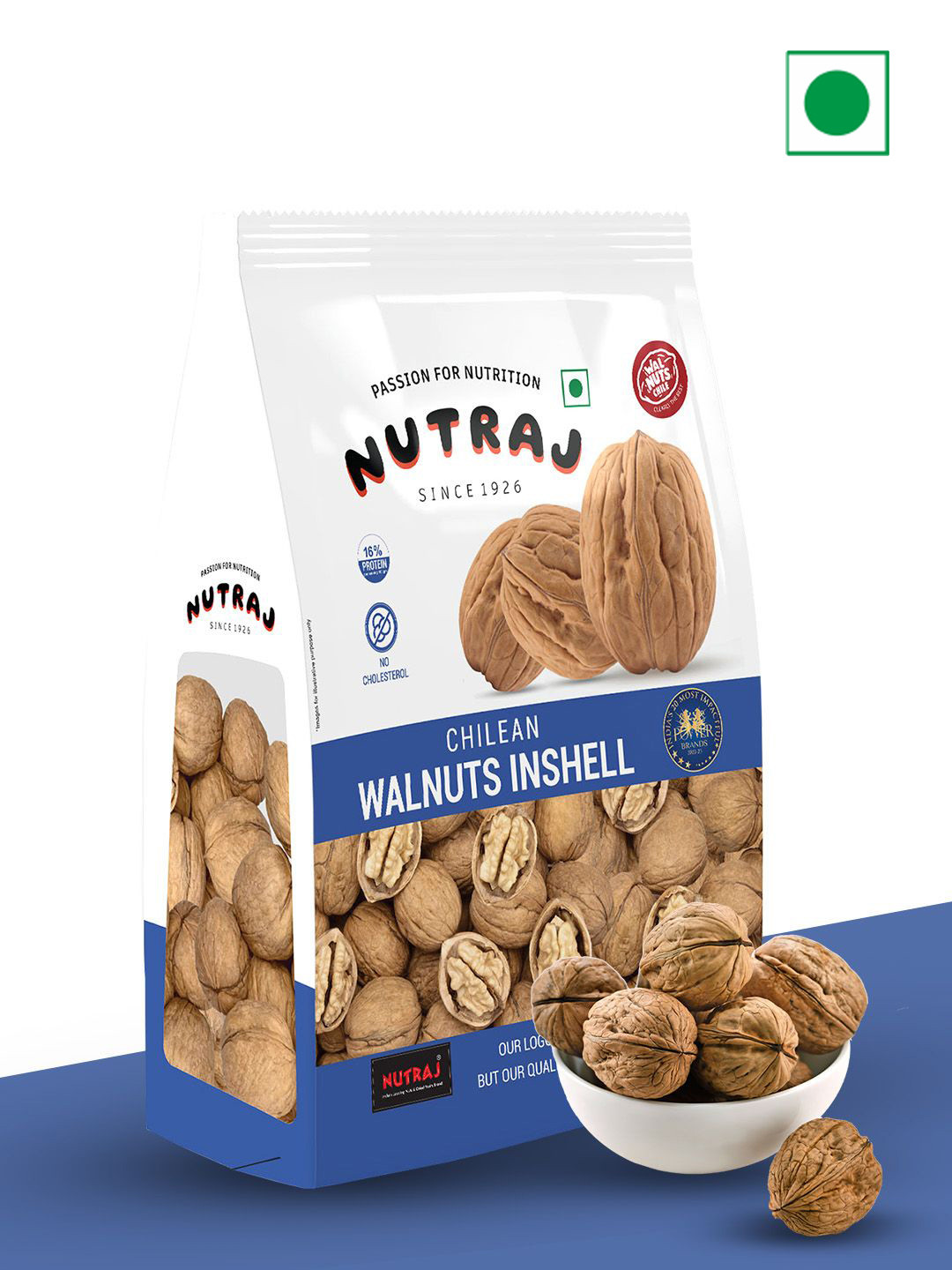 Nutraj Chilean Walnut Inshell - 500g