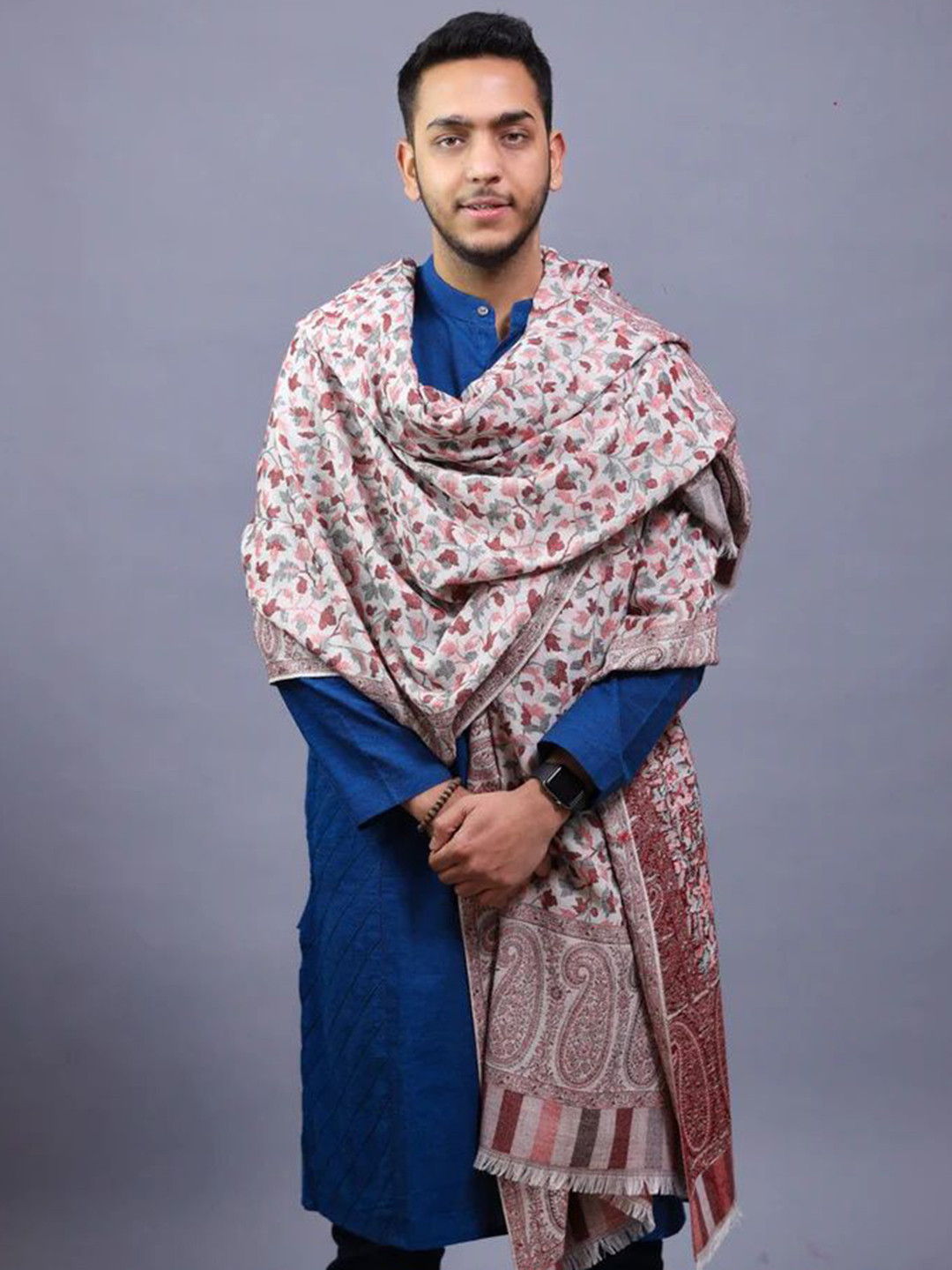 THE SHAWL STUDIO Floral Printed Woollen Shawl