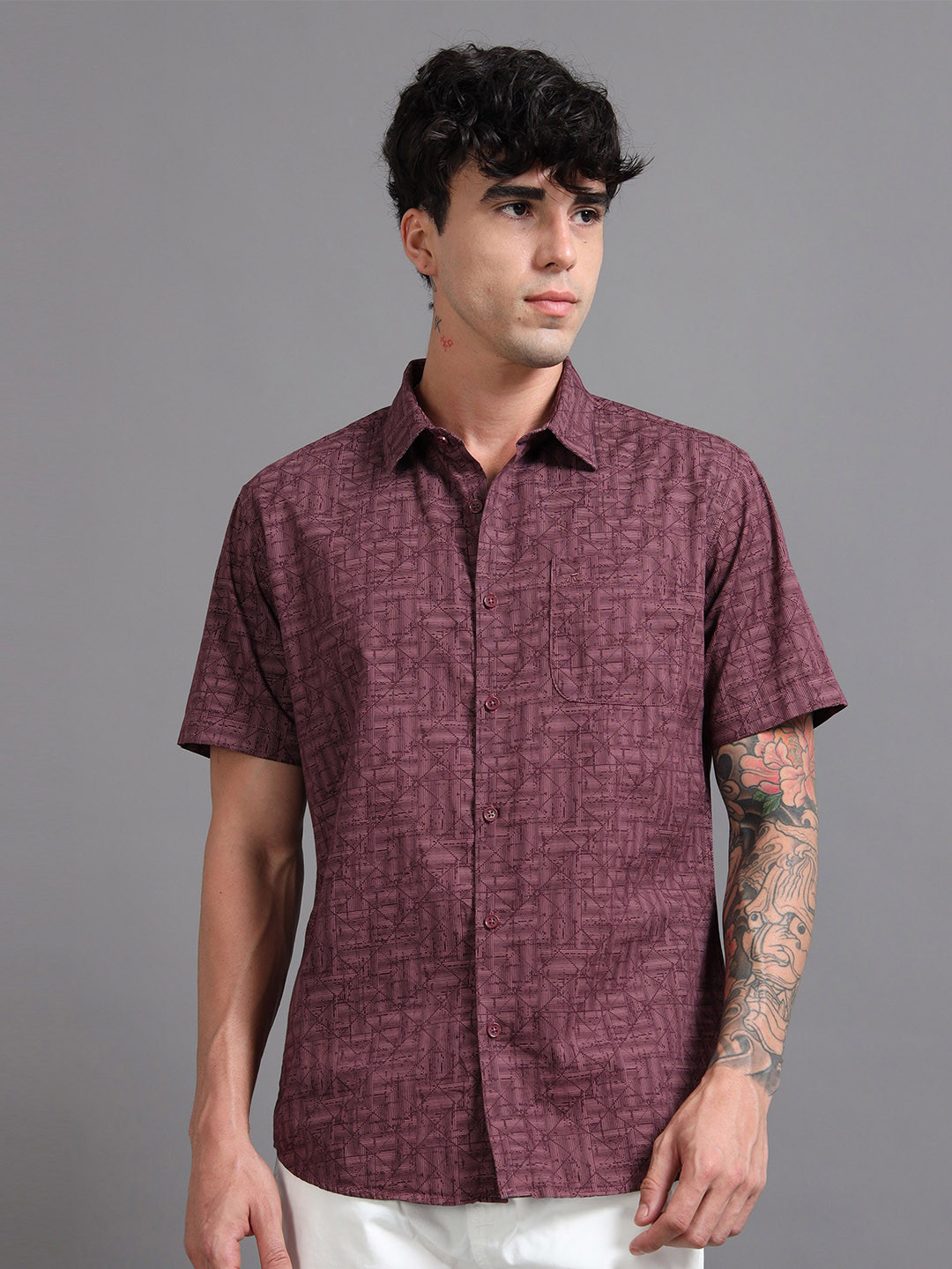 RIGS AND RAGS Men Shelby Opaque Printed Casual Shirt