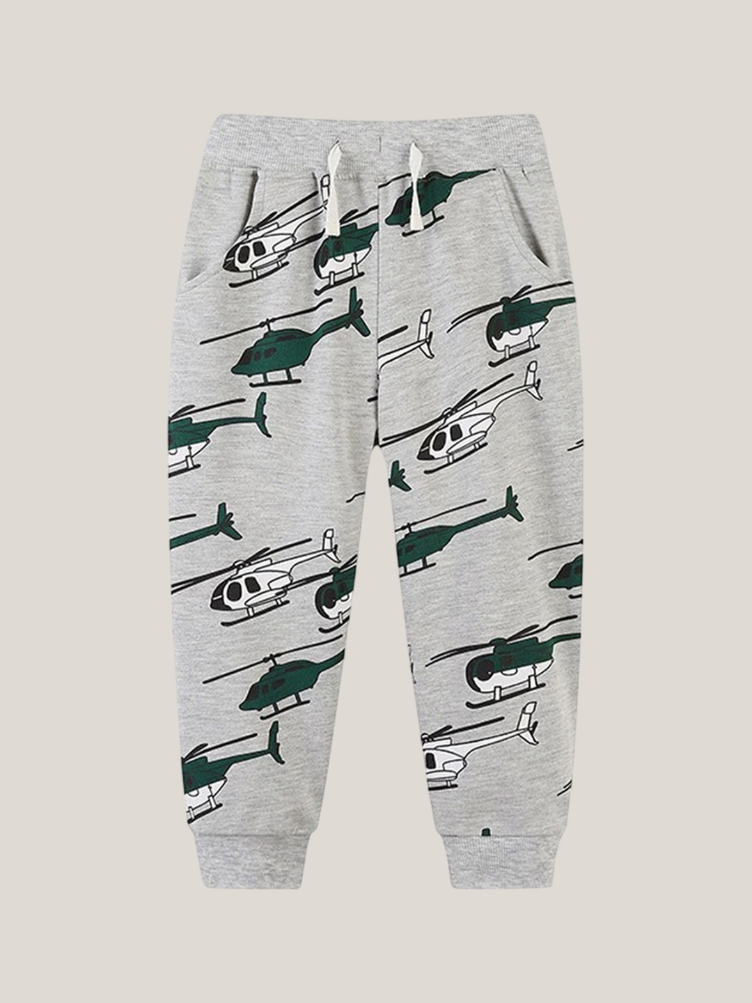 LULU & SKY Boys Graphic Printed Tapered Fit Joggers Organic Cotton Pants