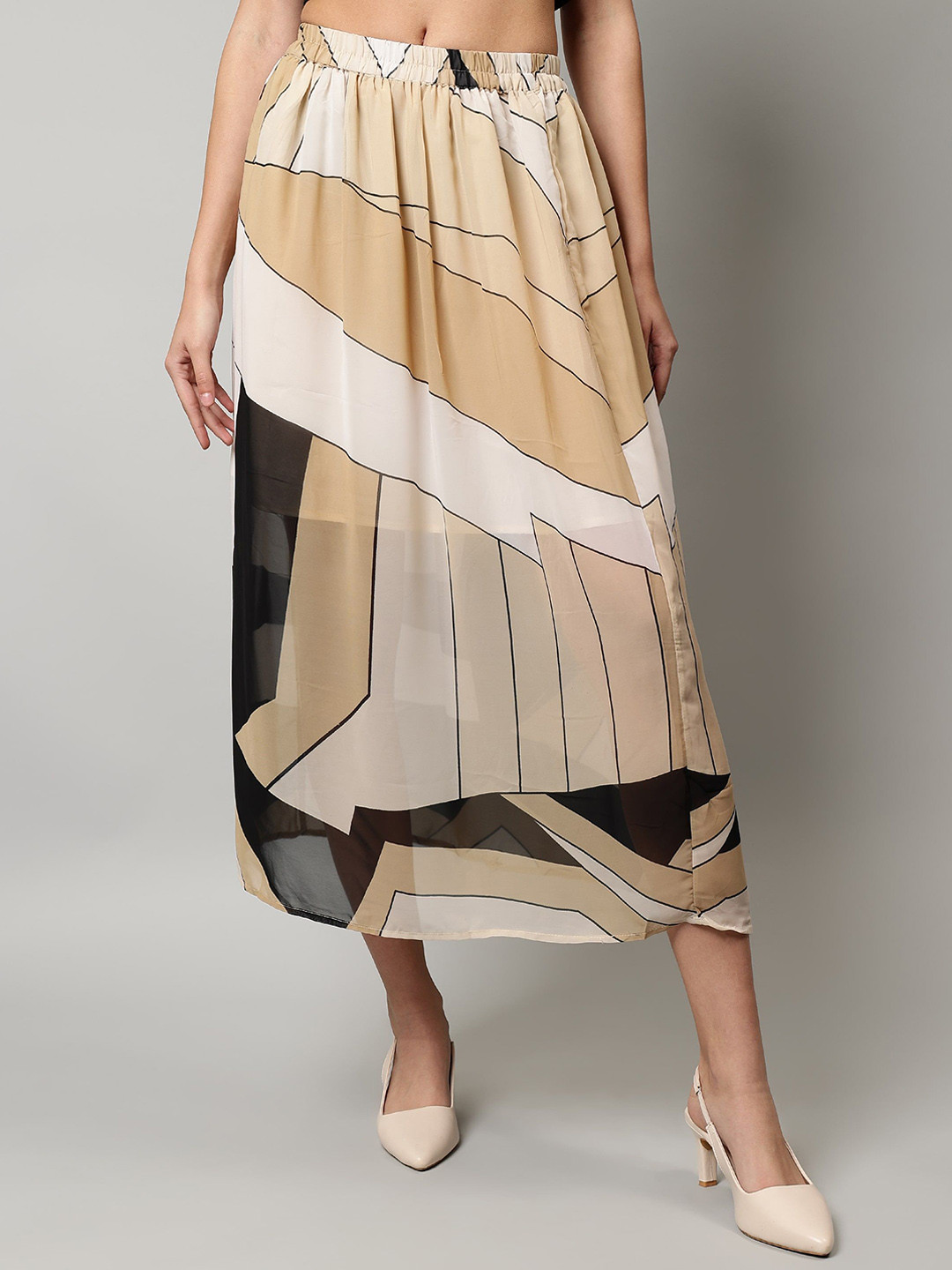 Cot'N Soft Colour-Blocked A Line Maxi Skirt