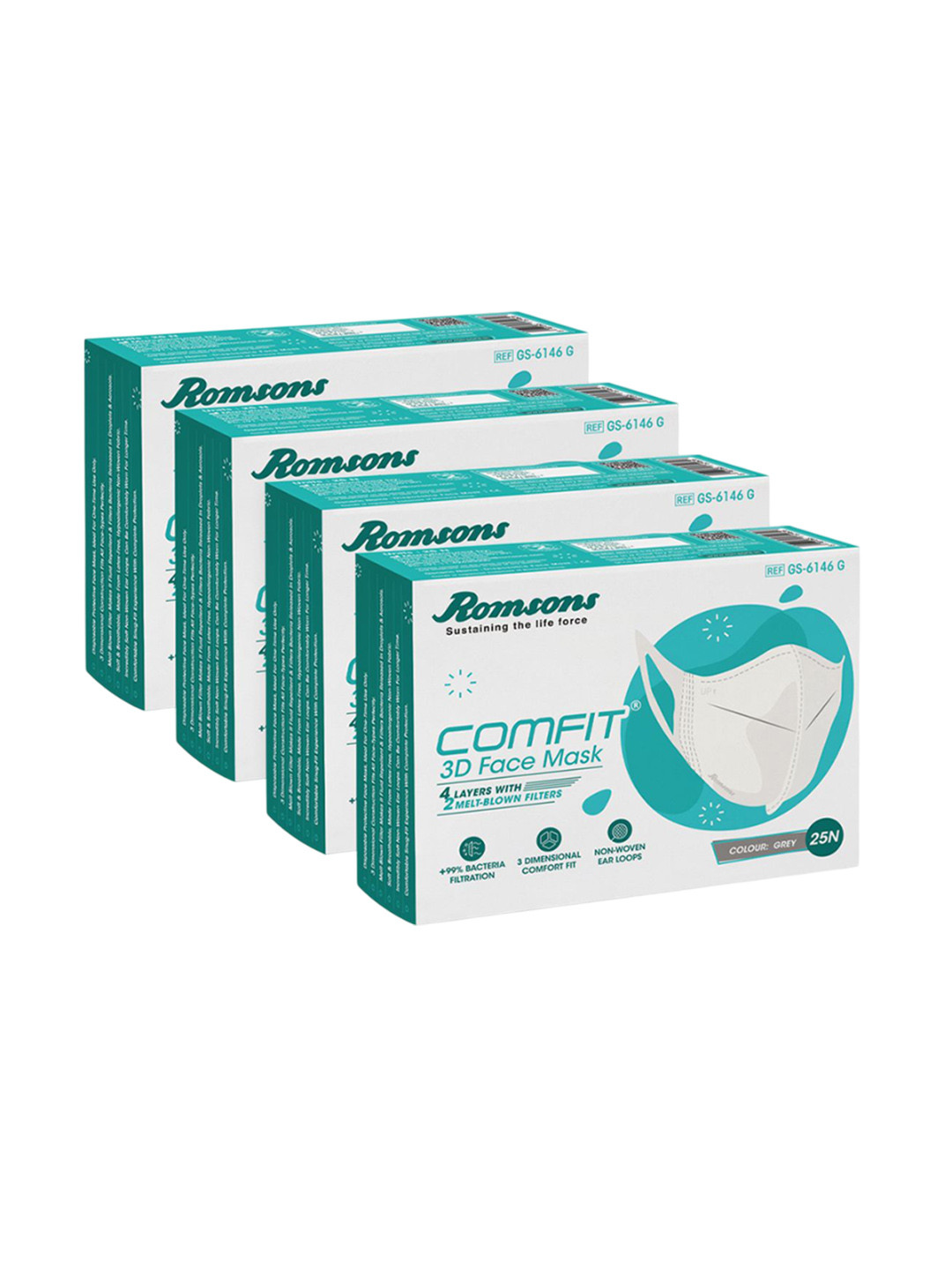 Romsons 100-Pcs 4-Ply Outdoor Anti-Pollution & Disposable Masks