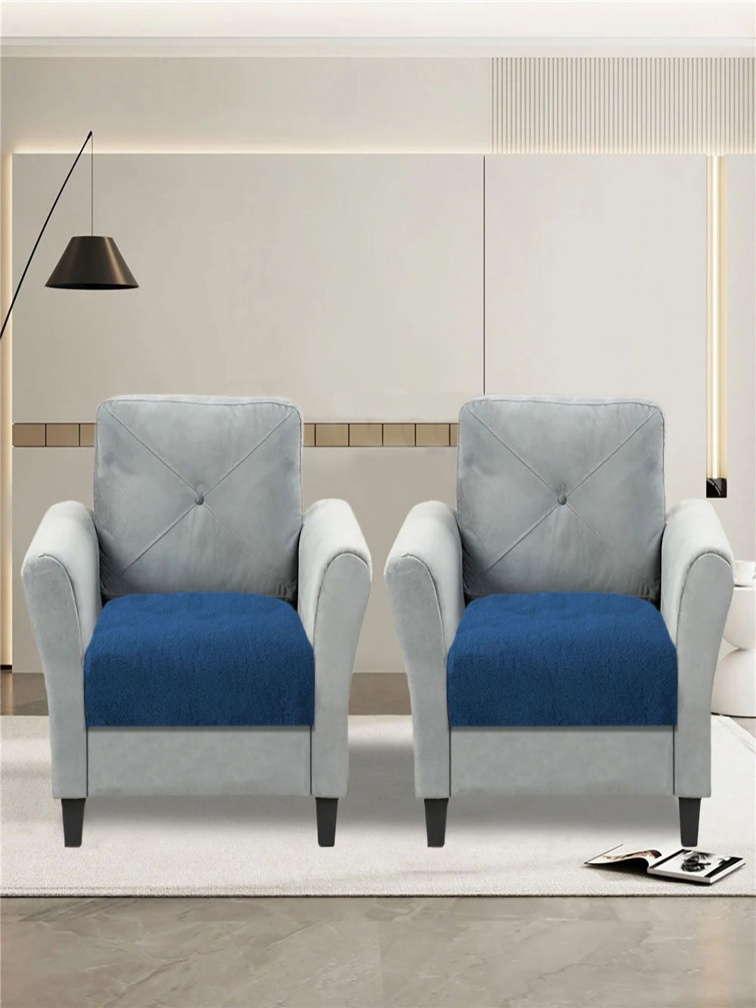 LUXEHOME INTERNATIONAL Teal 2 Pieces 2 Seater Sofa Covers