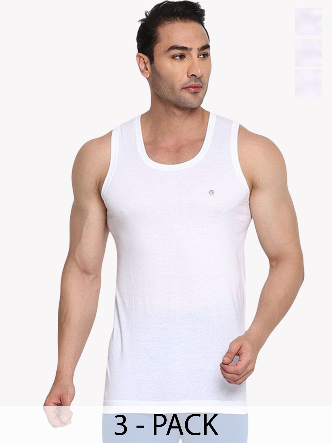 COLORS by Rupa Frontline Pack Of 3 Men Cotton Innerwear Undershirt Vests