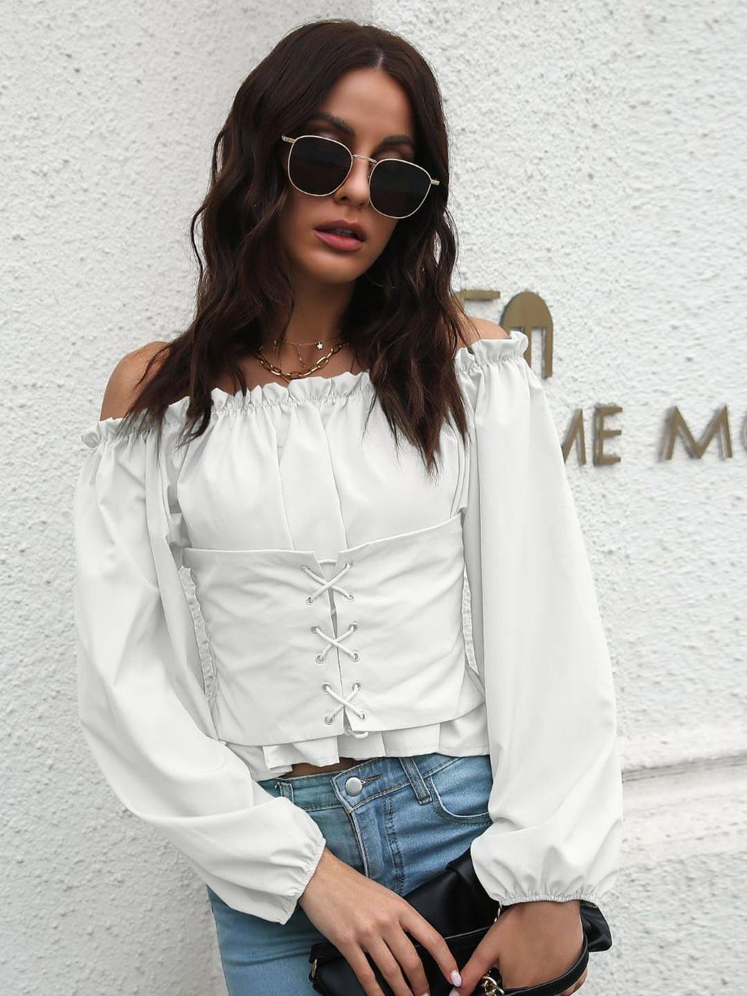 Oh Rare Women Boat Neck Bardot Top