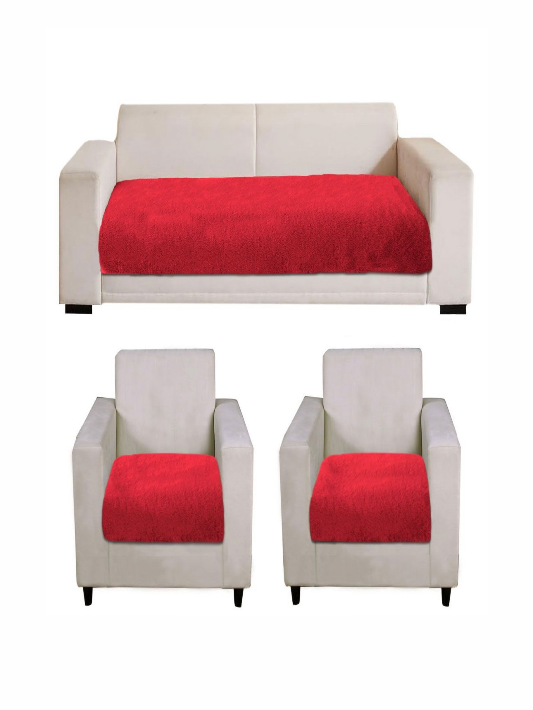 LUXEHOME INTERNATIONAL Maroon 3 Pieces 5 Seater Sofa Covers