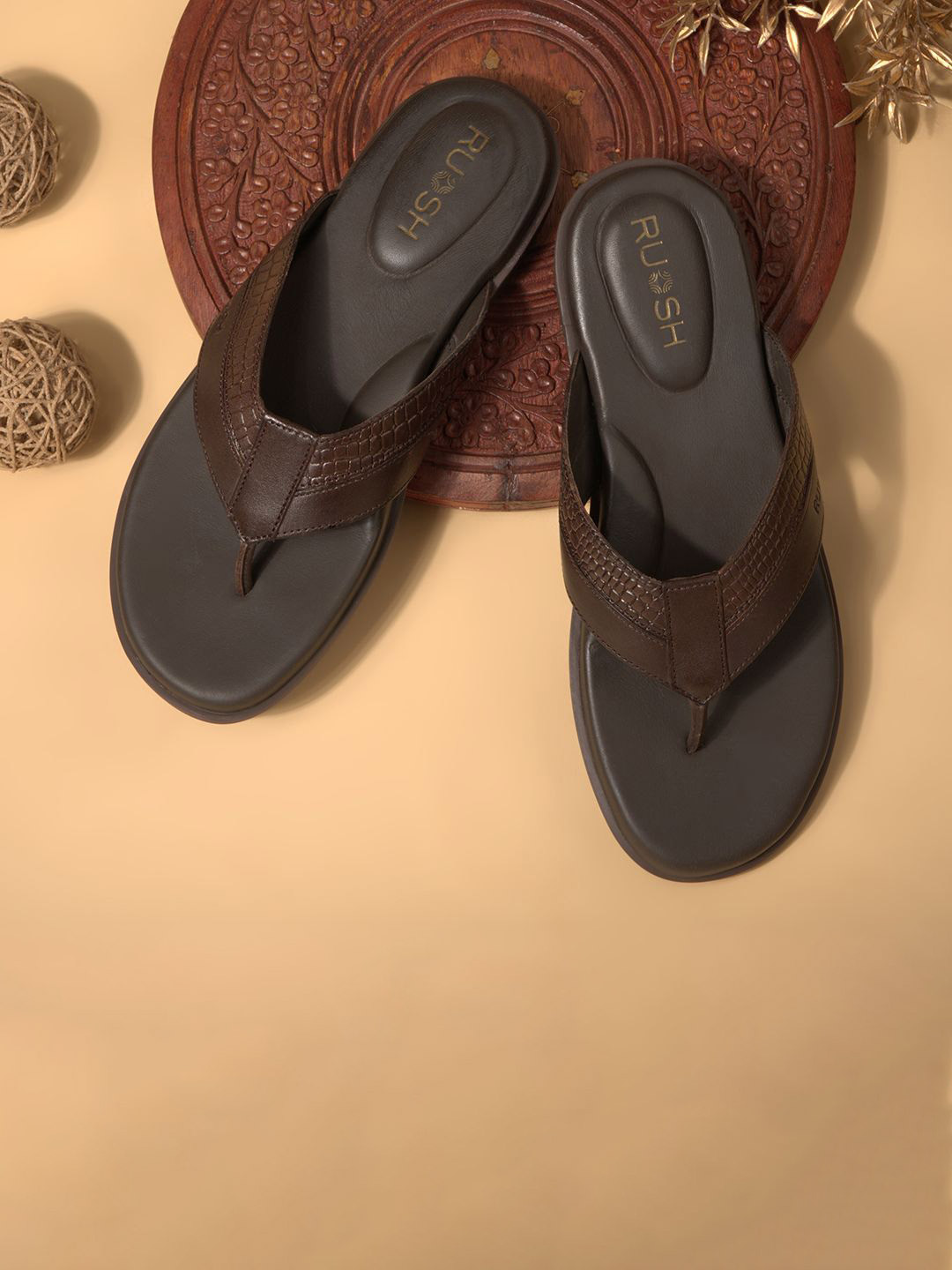 Ruosh Men Leather Core Sandals