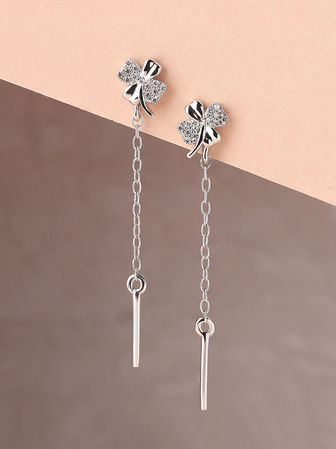 Ornate Jewels 925 Silver American Diamond Dangle Earring