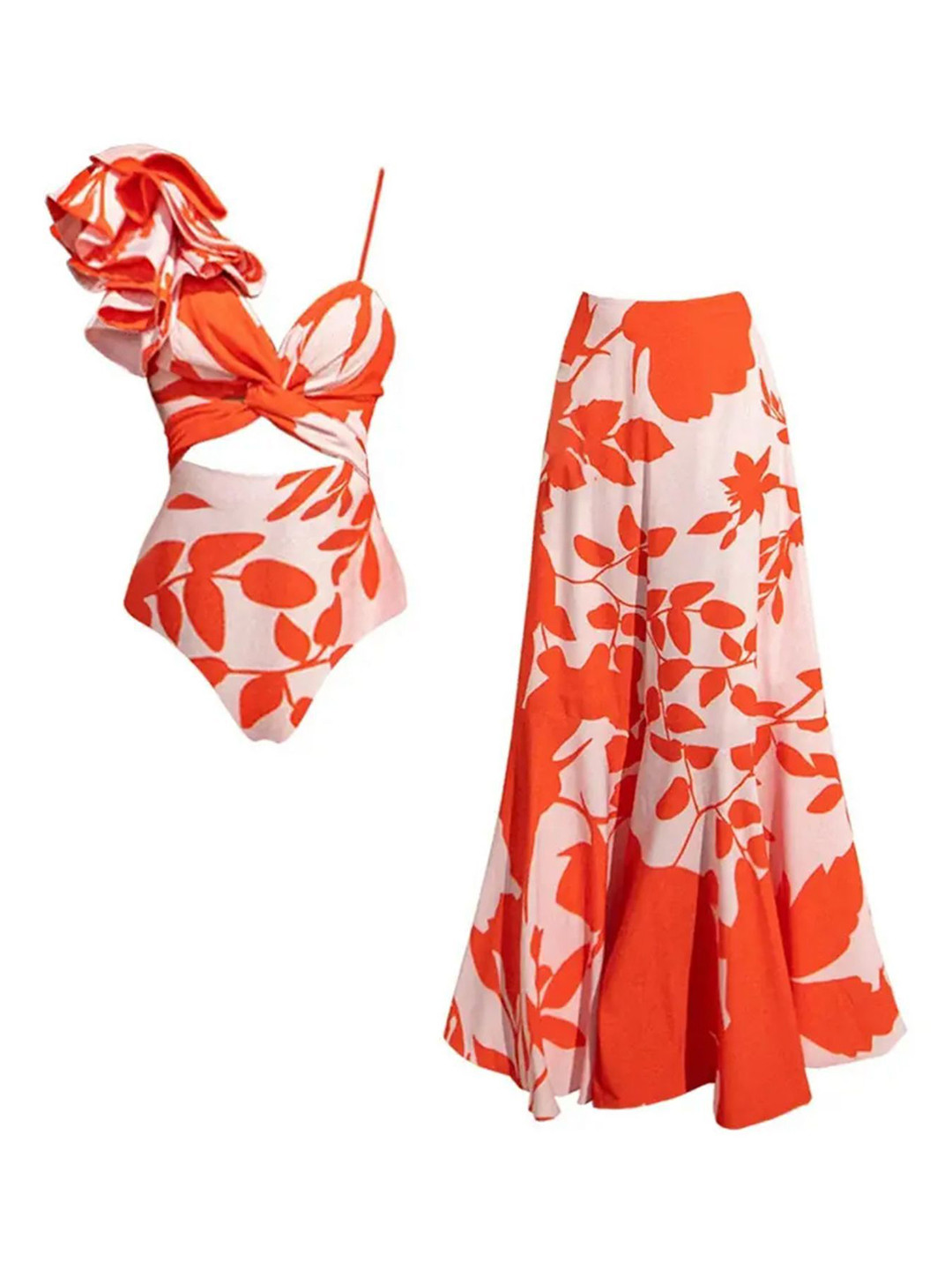 Miss Mosa By Akanksha  Harley Swimsuit With Sarong Skirt