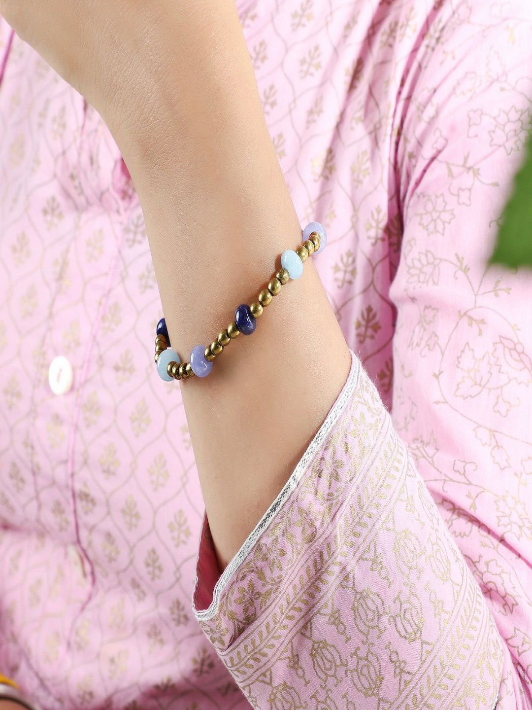 Nirvana Unisex Ouartz & Hematite Stretch Elasticated Bracelet