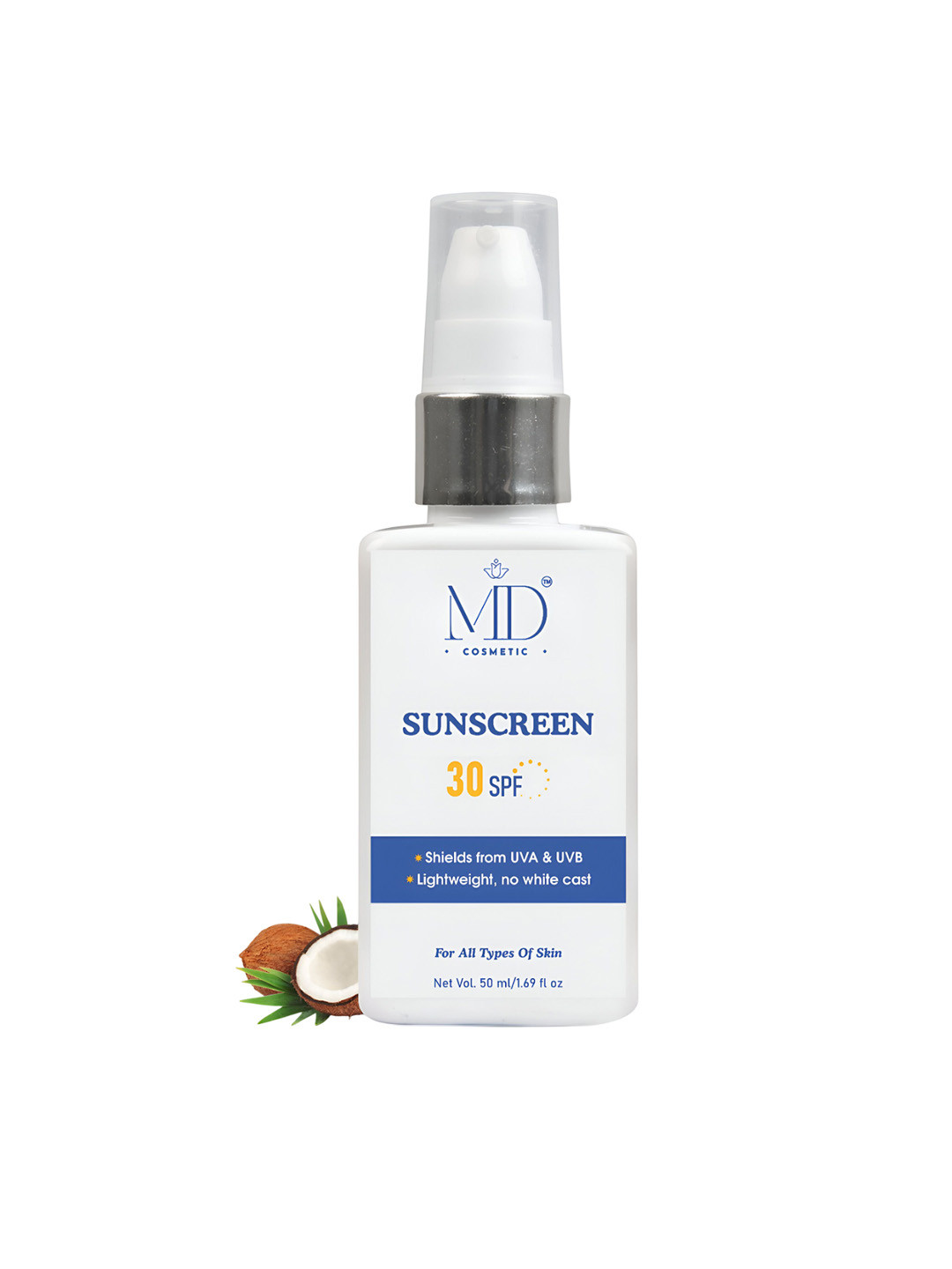 MD COSMETIC Sunscreen With SPF 30 & Vitamin E Oil For Sun Protection - 50 ml
