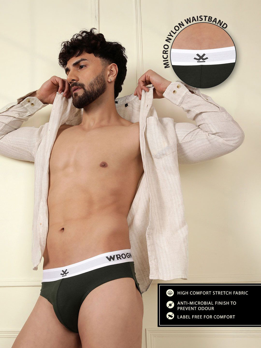 WROGN Pack Of 2 Cotton Mid-Rise Basic Briefs WUBF2007