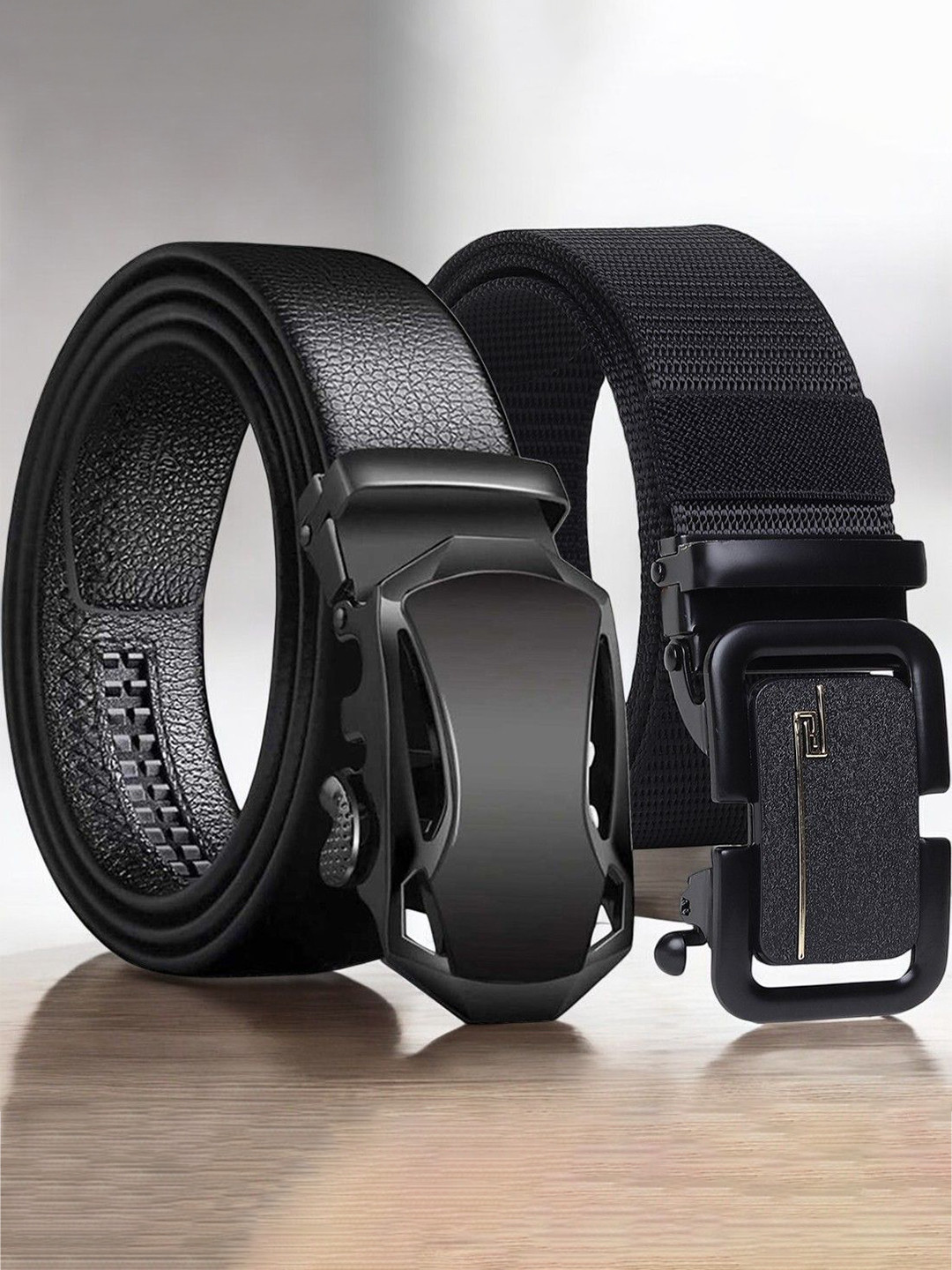 LOOPA Men Pack Of 2 Textured Formal Belt