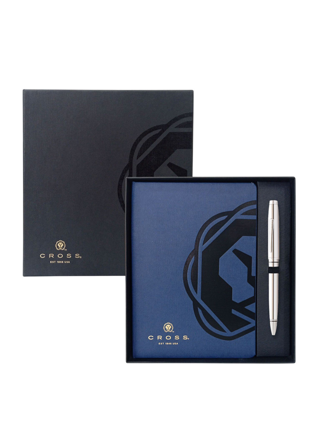Cross Men Chrome Ball Pen & Note Book Accessory Gift Set