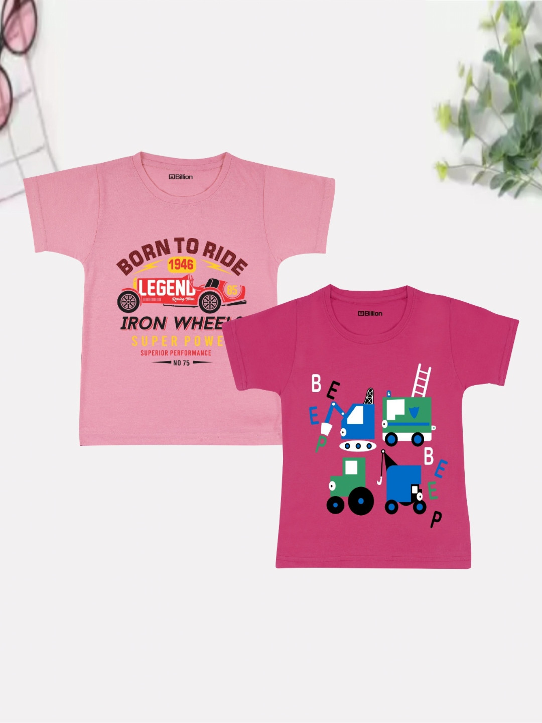 Billion Boys 2 Printed Bio Finish Applique T-shirt