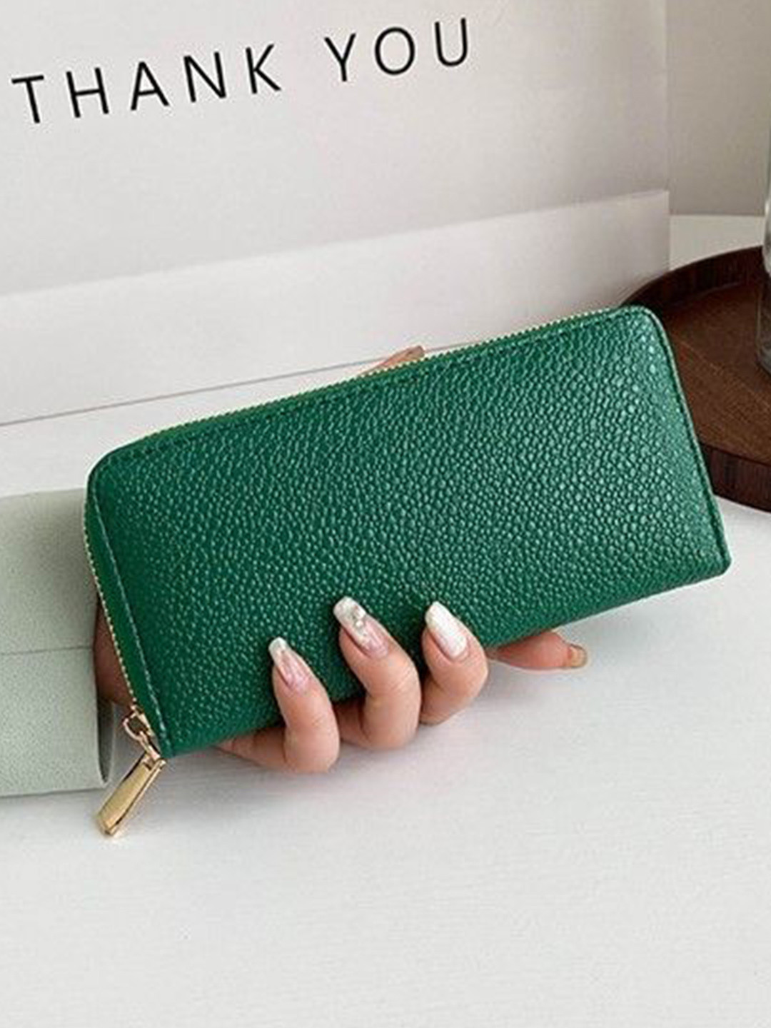 CORSICA Women PU Zip Coin Pocket Zip Around Wallet