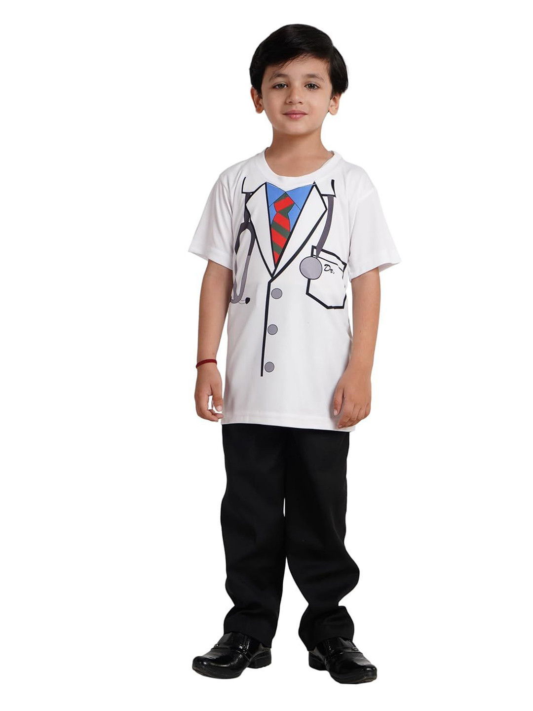 Kaku Fancy dresses Kids Our Helper Round Neck Doctor Costume T-Shirt