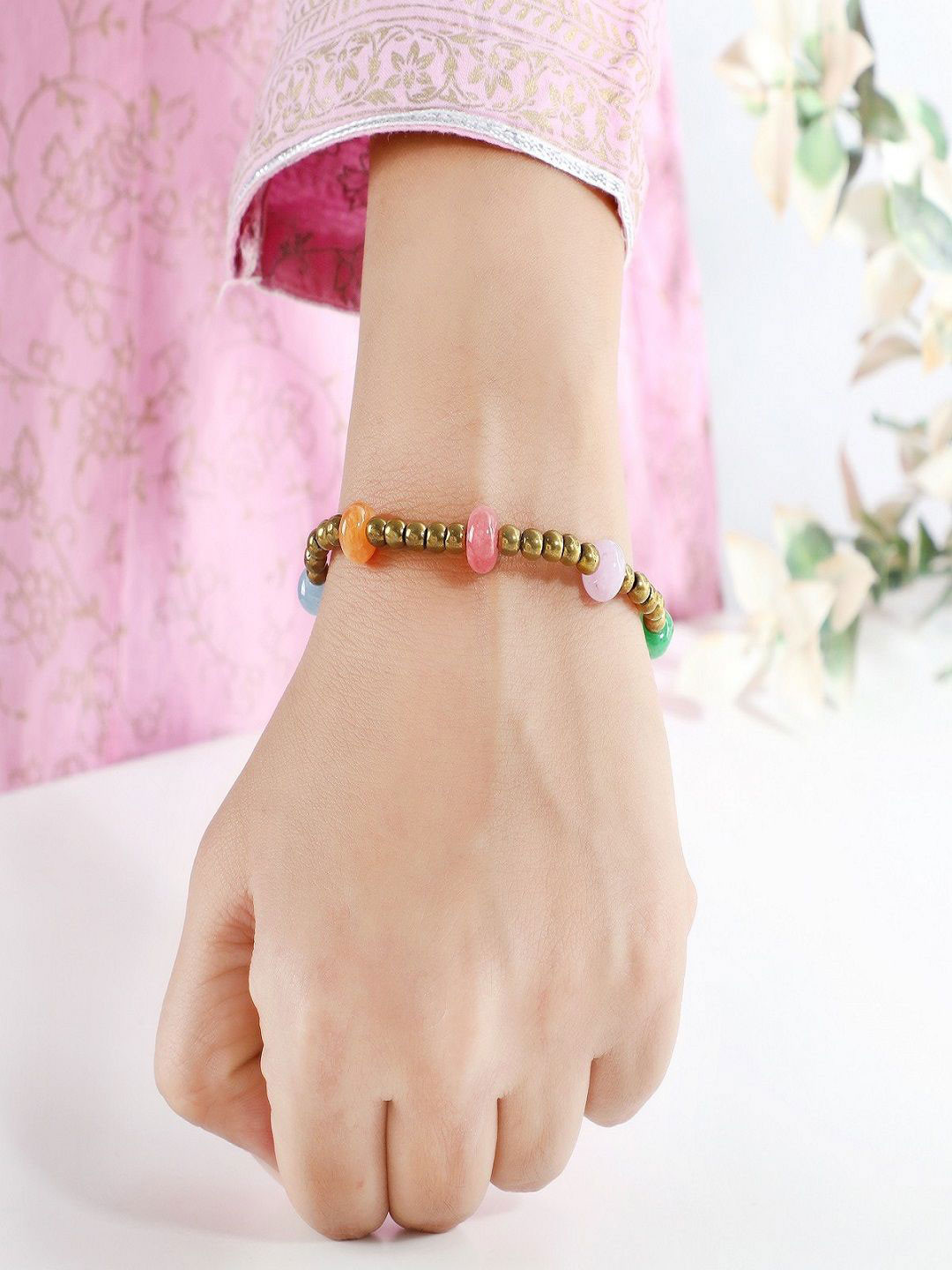 Nirvana Mocha Hematite Beaded Elasticated Bracelet