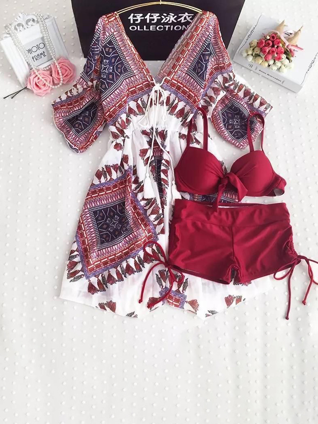 Miss Mosa By Akanksha  Millie 3 Piece Printed Swimsuit