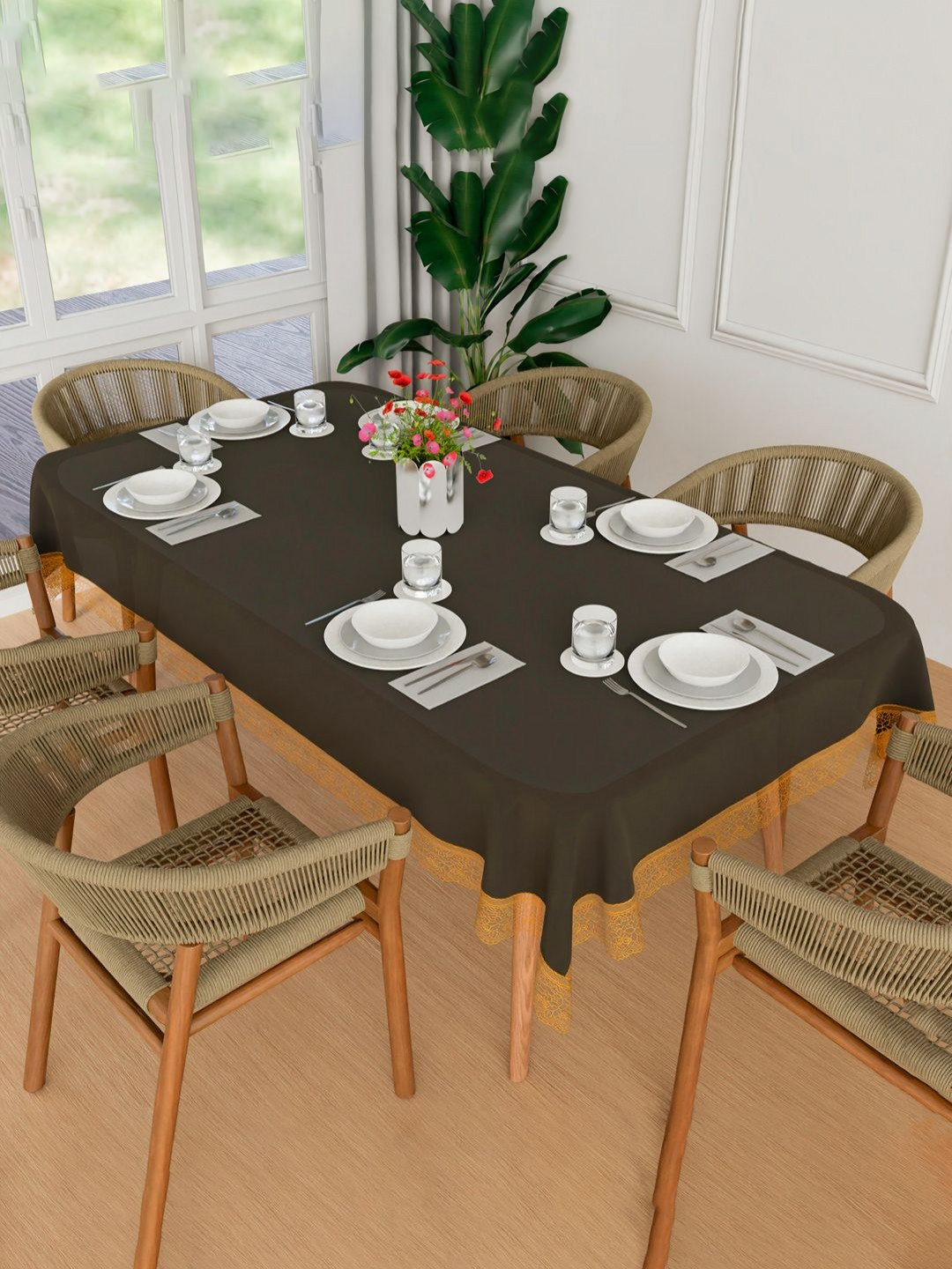 Aura Black Waterproof 6-Seater Rectangle 1.52 m x 2.3 m PVC Table Cover
