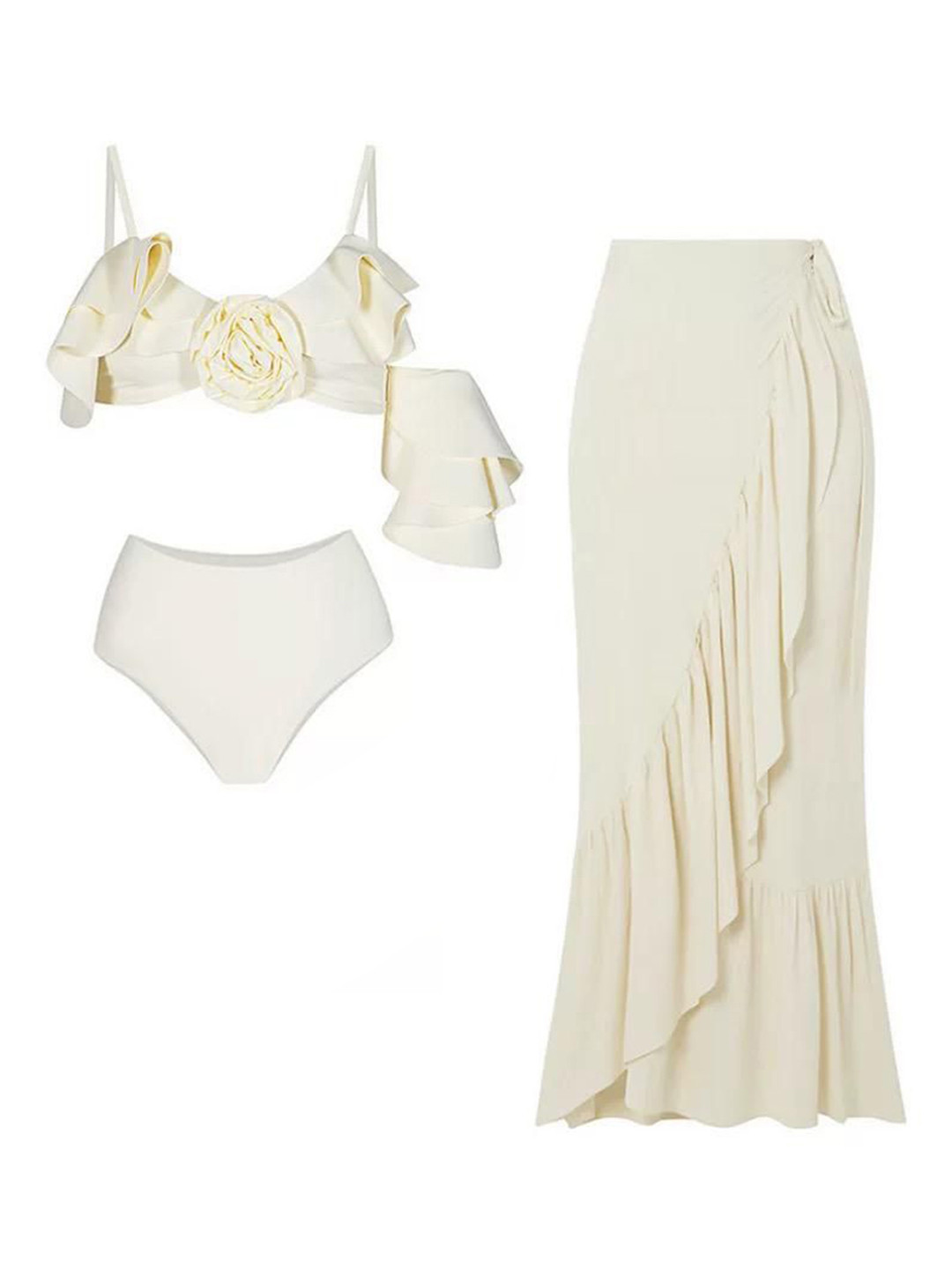 Miss Mosa By Akanksha  Hannah Swimsuit With Ruffled Skirt