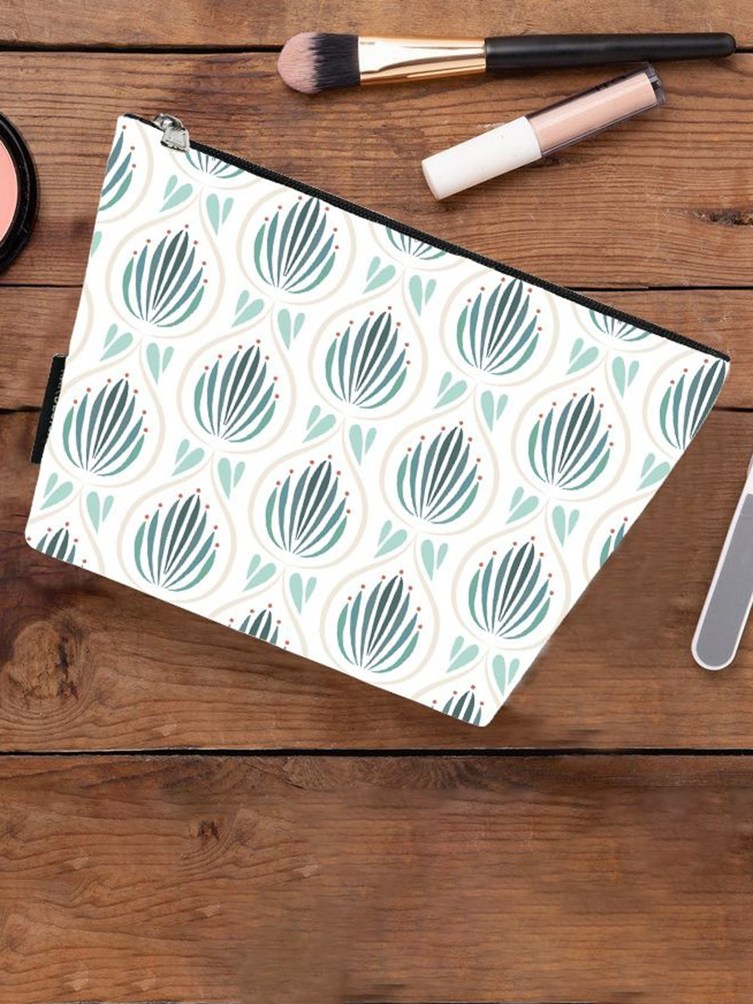 RAK DESIGNS Printed Cotton Canvas Makeup Pouch