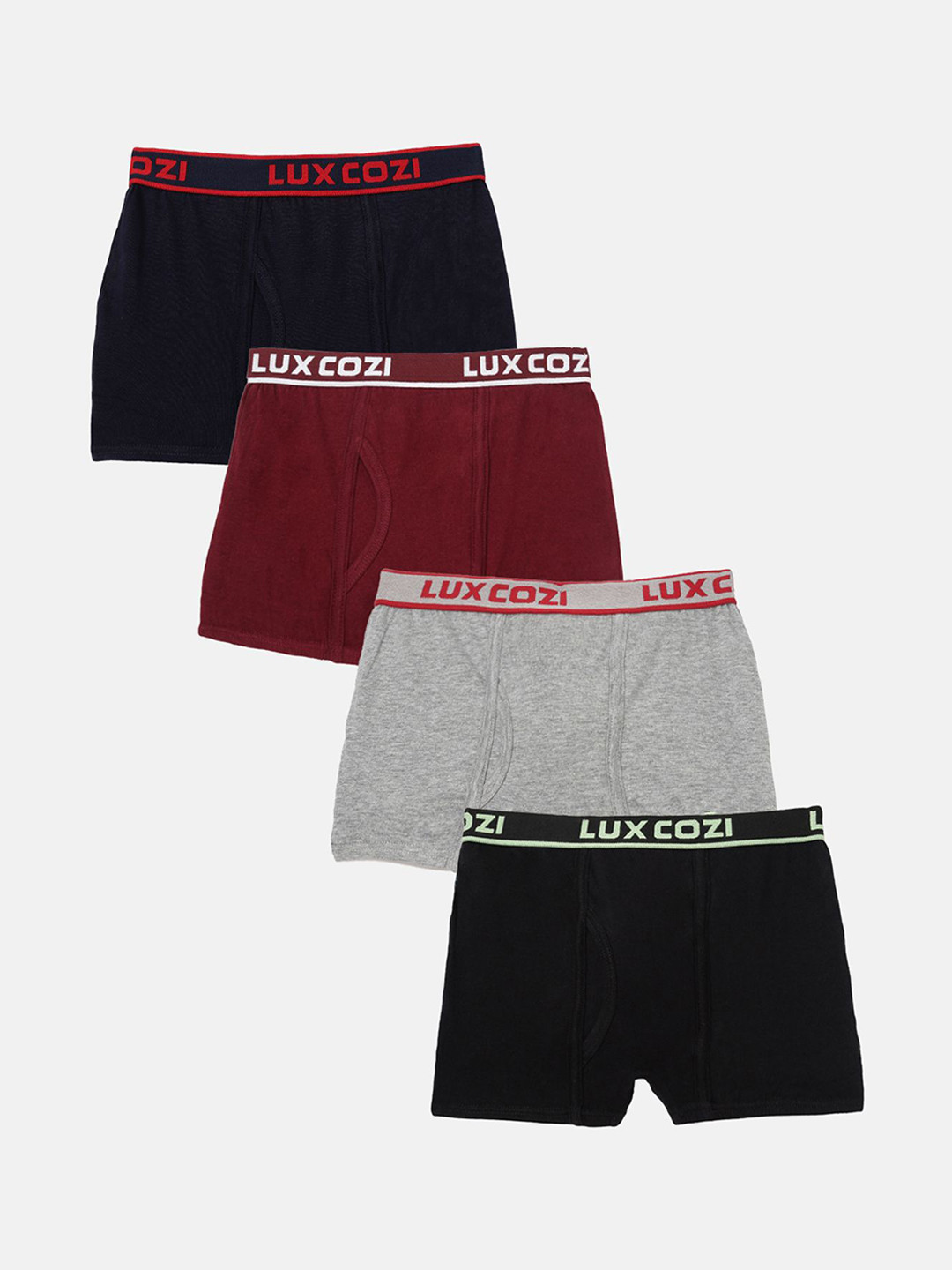 Lux Cozi Boys Pack Of 4 Cotton Short Trunks BIGSHT_BOYS_SL_PLAIN_OE_AST_4PC