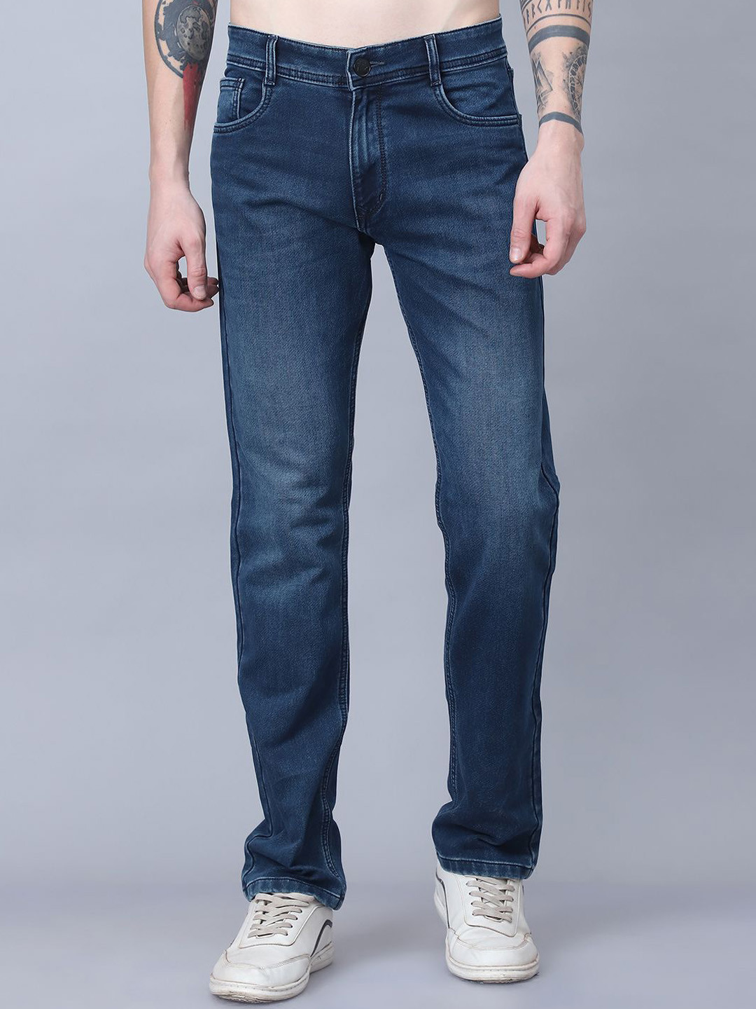 BUNCH OF BAD Men Light Fade Stretchable Jeans