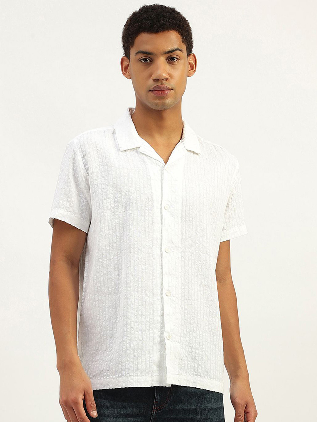 United Colors of Benetton Men Grid Tattersall Checks Opaque Striped Casual Shirt