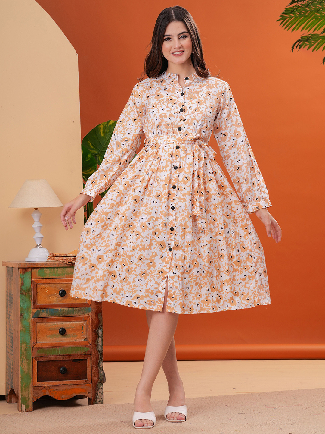 OH MI DIOS Women Floral Printed Fit and Flare Dress