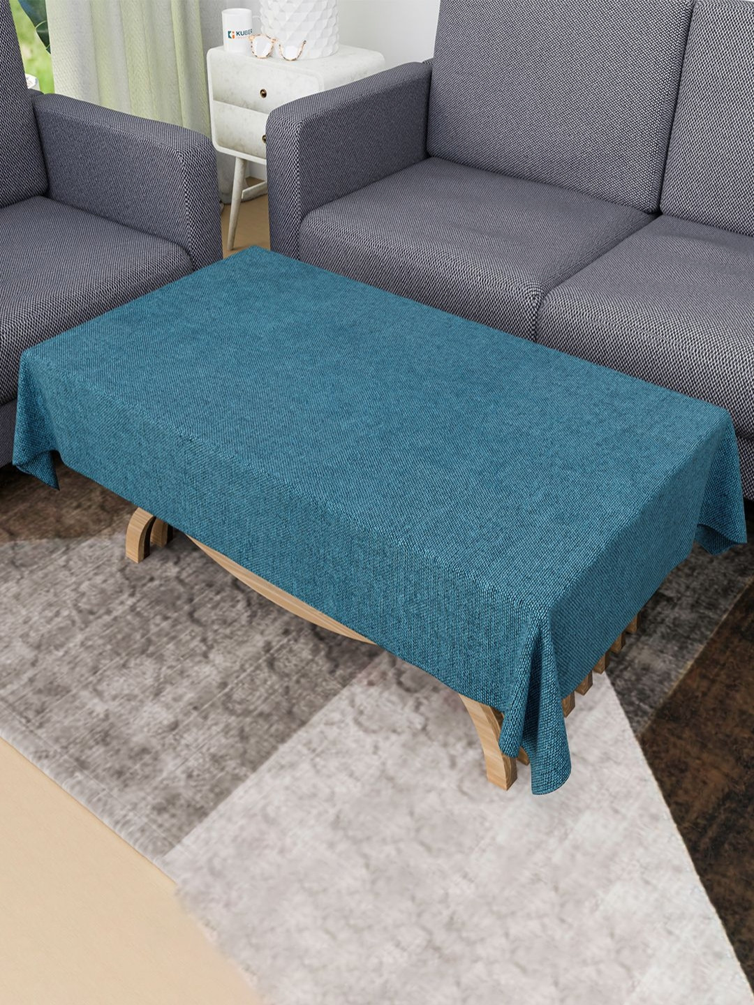 Aura Blue Anti-Skid 4-Seater Rectangle Jute Table Cover 1.48 m x 0.98 m