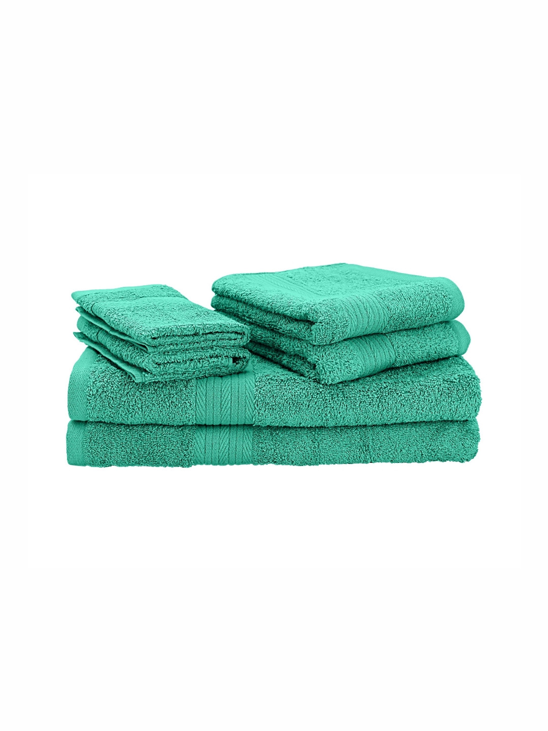 The Happy Pod 6 Piece Sea Green 500 GSM High Absorbent Cotton Towel Set