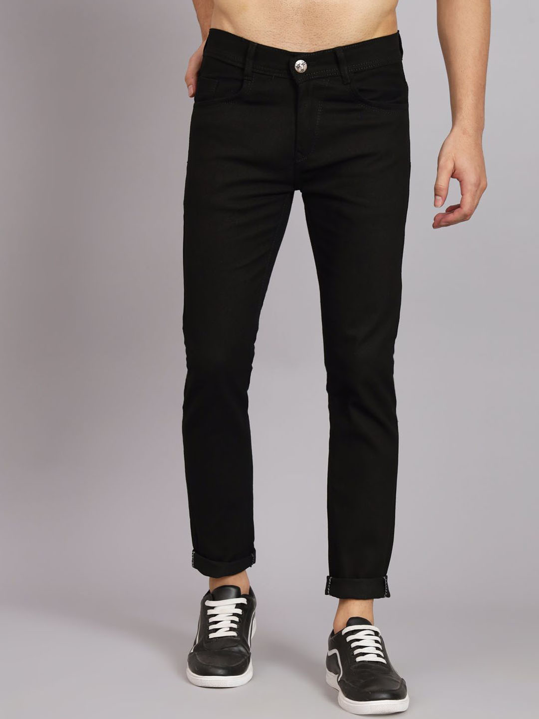 LINARIA Men Cotton Classic Low-Rise Slim Fit Jeans