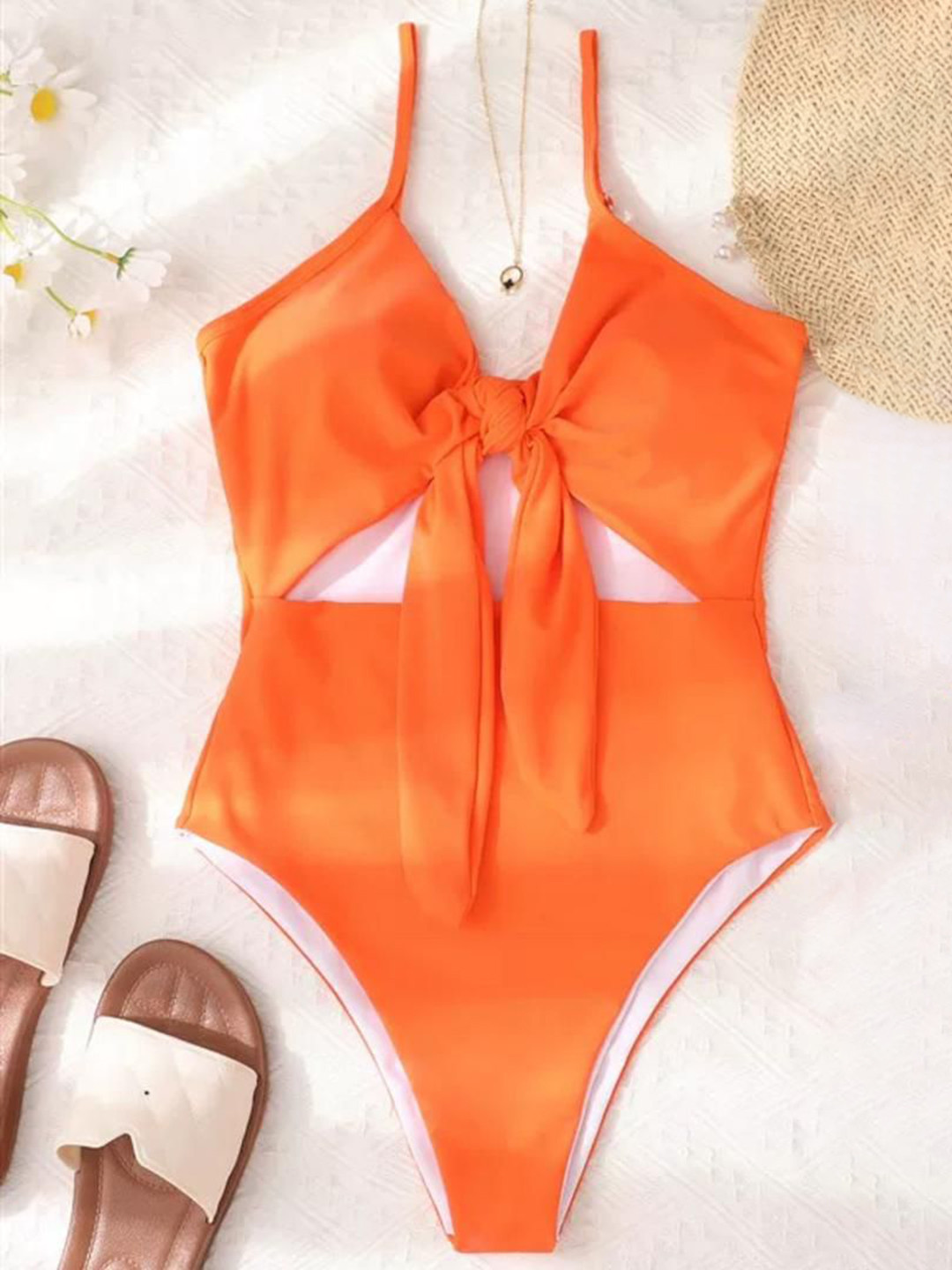 Miss Mosa By Akanksha  Orange Hana One Pc Swimsuit