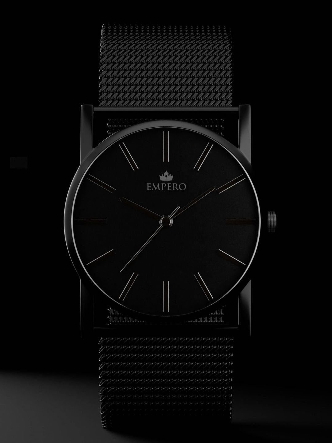 EMPERO Men Brass Dial & Stainless Steel Wrap Analogue Watch EAB104 Black Black Dial