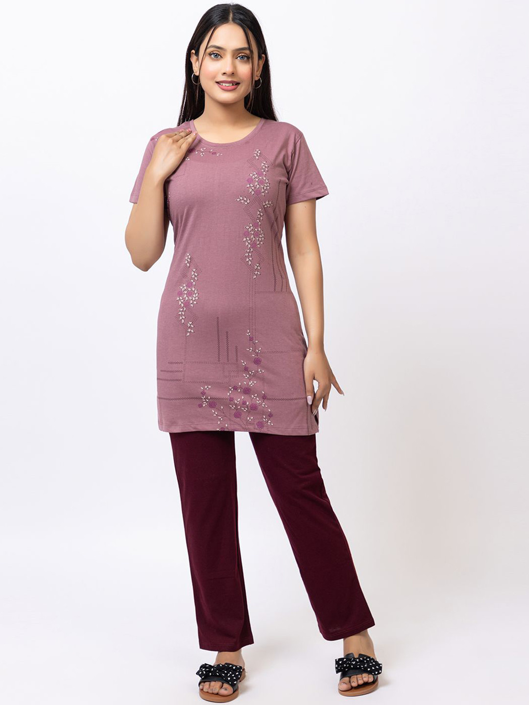 Lady Leaf Women Printed Night suit