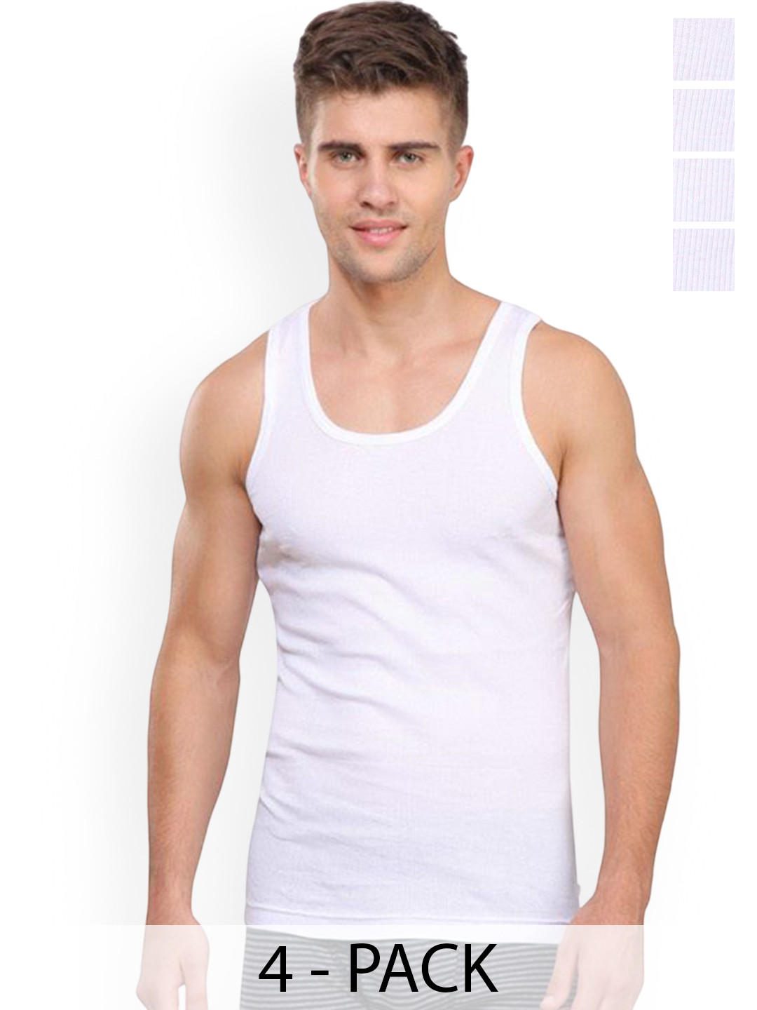 Rupa Pack Of 4 Pure Cotton Undershirt Vests