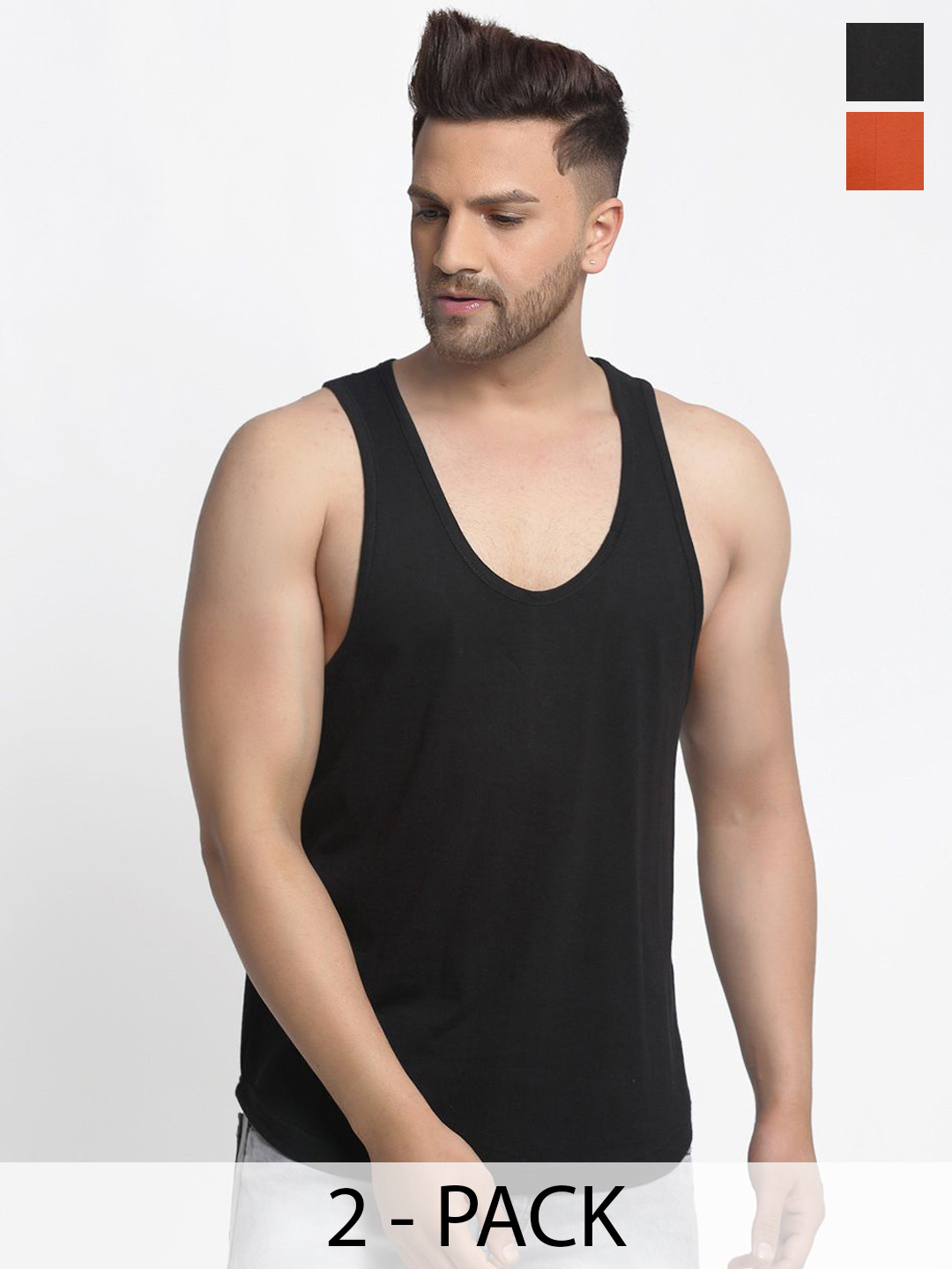 Friskers Pack Of 2 Gym Innerwear Vests 180325CLC-01-43