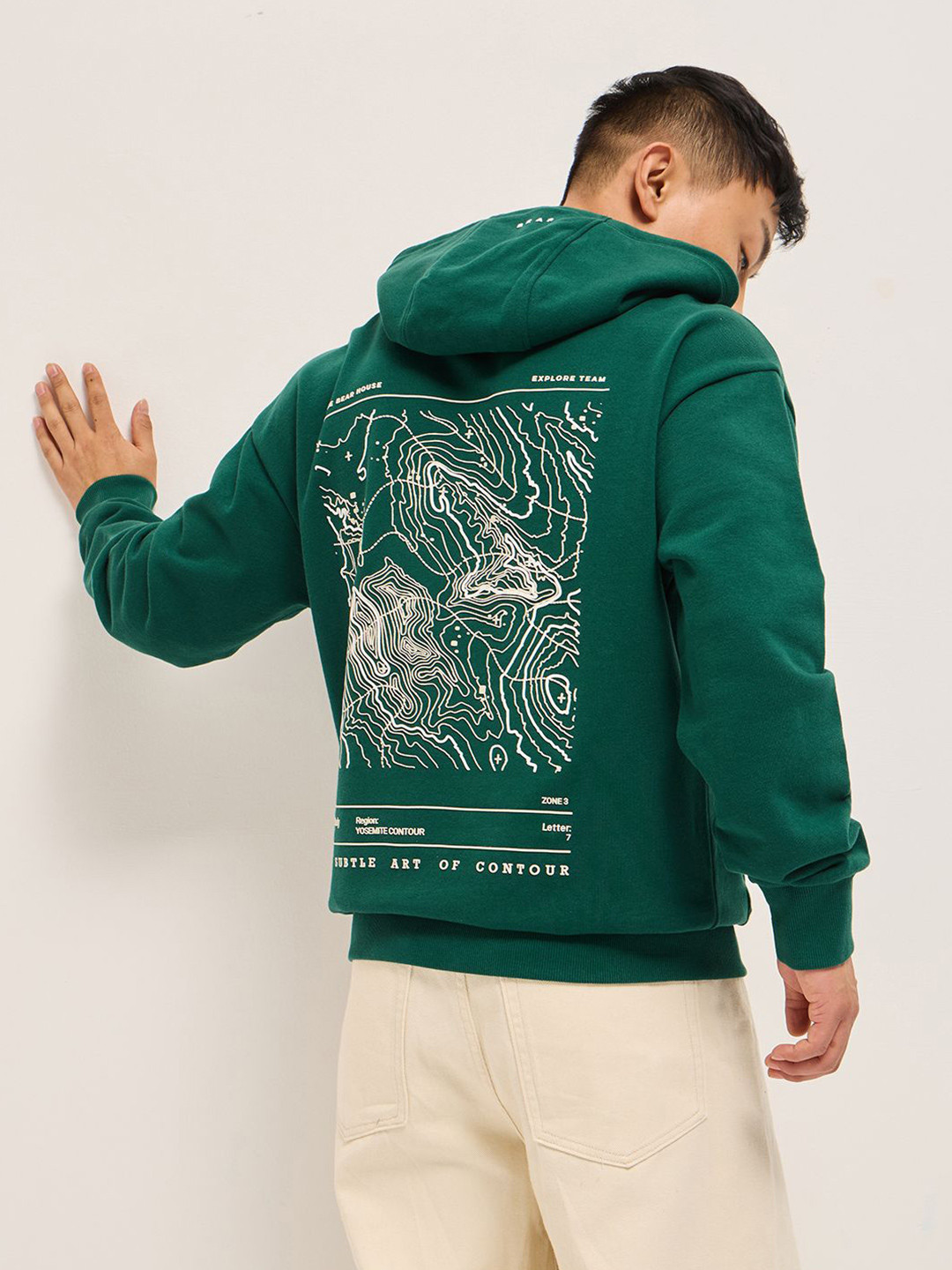 THE BEAR HOUSE Men's Pure Cotton Hooded Sweatshirt