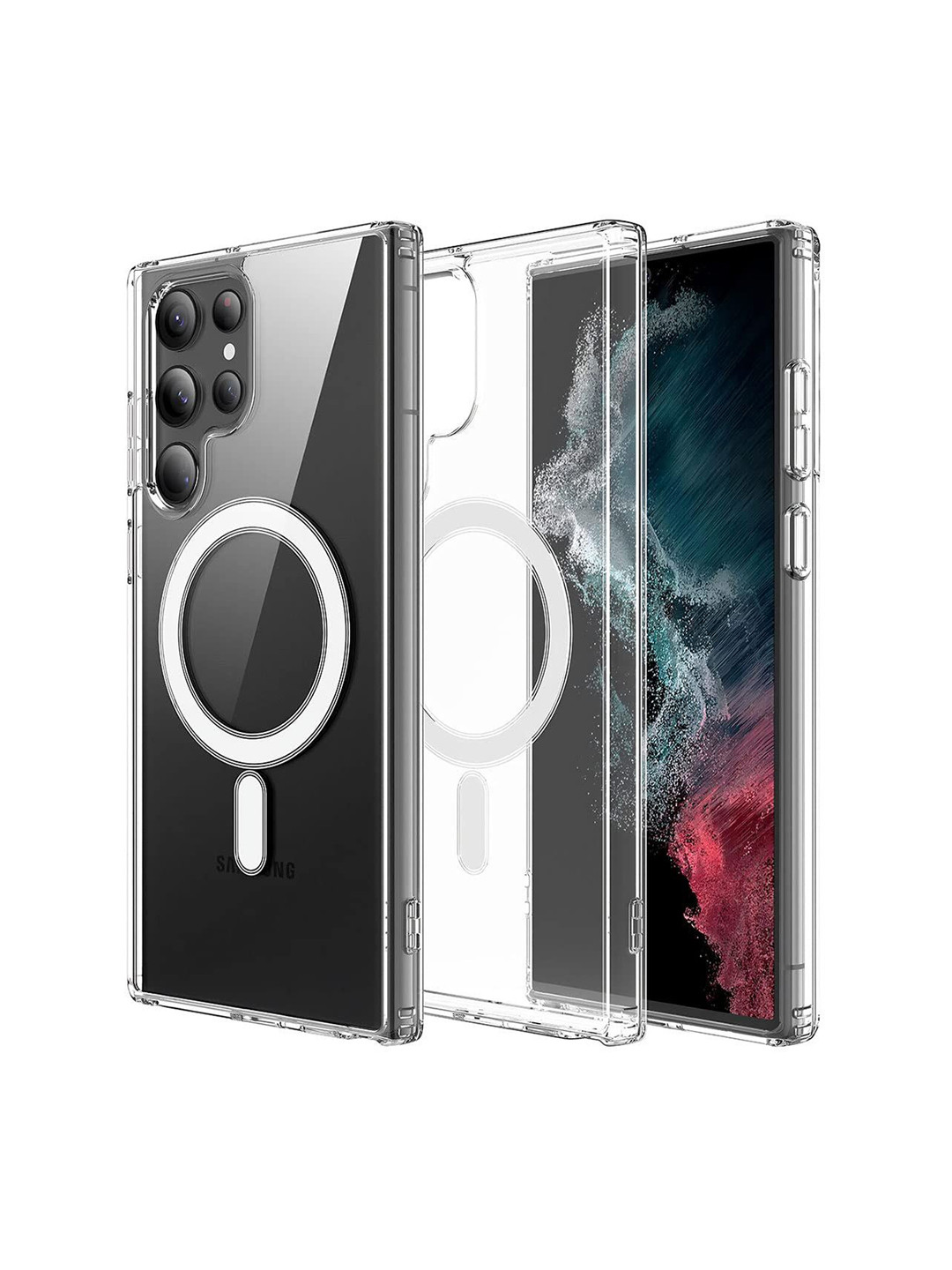 LIRAMARK Samsung Galaxy S23 5G Transparent Magnetic Protective Clear Case with Magsafe