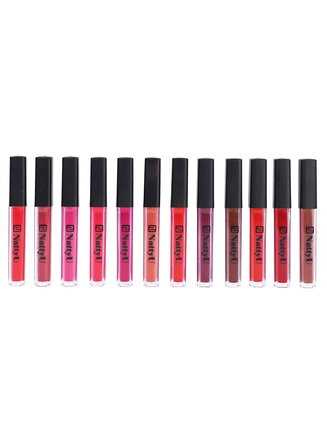 NattyU Set Of 12 Matte Long Lasting Liquid Lipstick - 5 ml Each