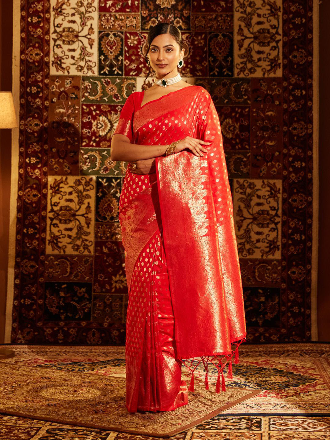 kasee Women's Woven Design Zari Art Silk Banarasi Saree