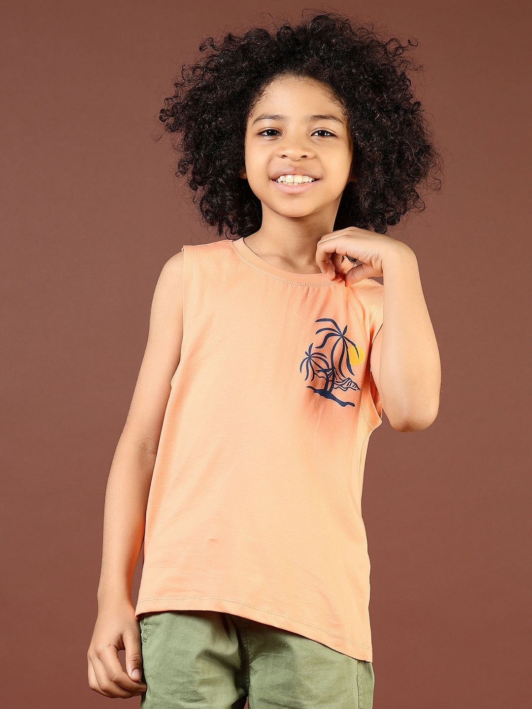V-Mart Boys Typography Raw Edge T-shirt