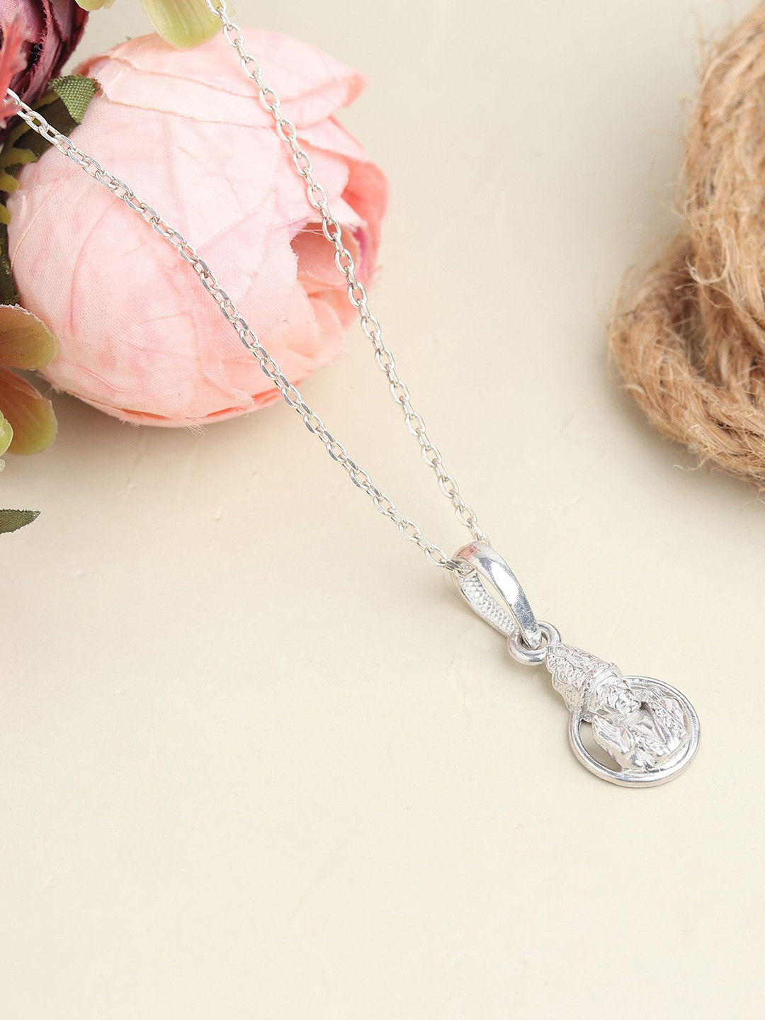 Metronaut 925 Sterling Silver Sai Baba Pendant With Chain